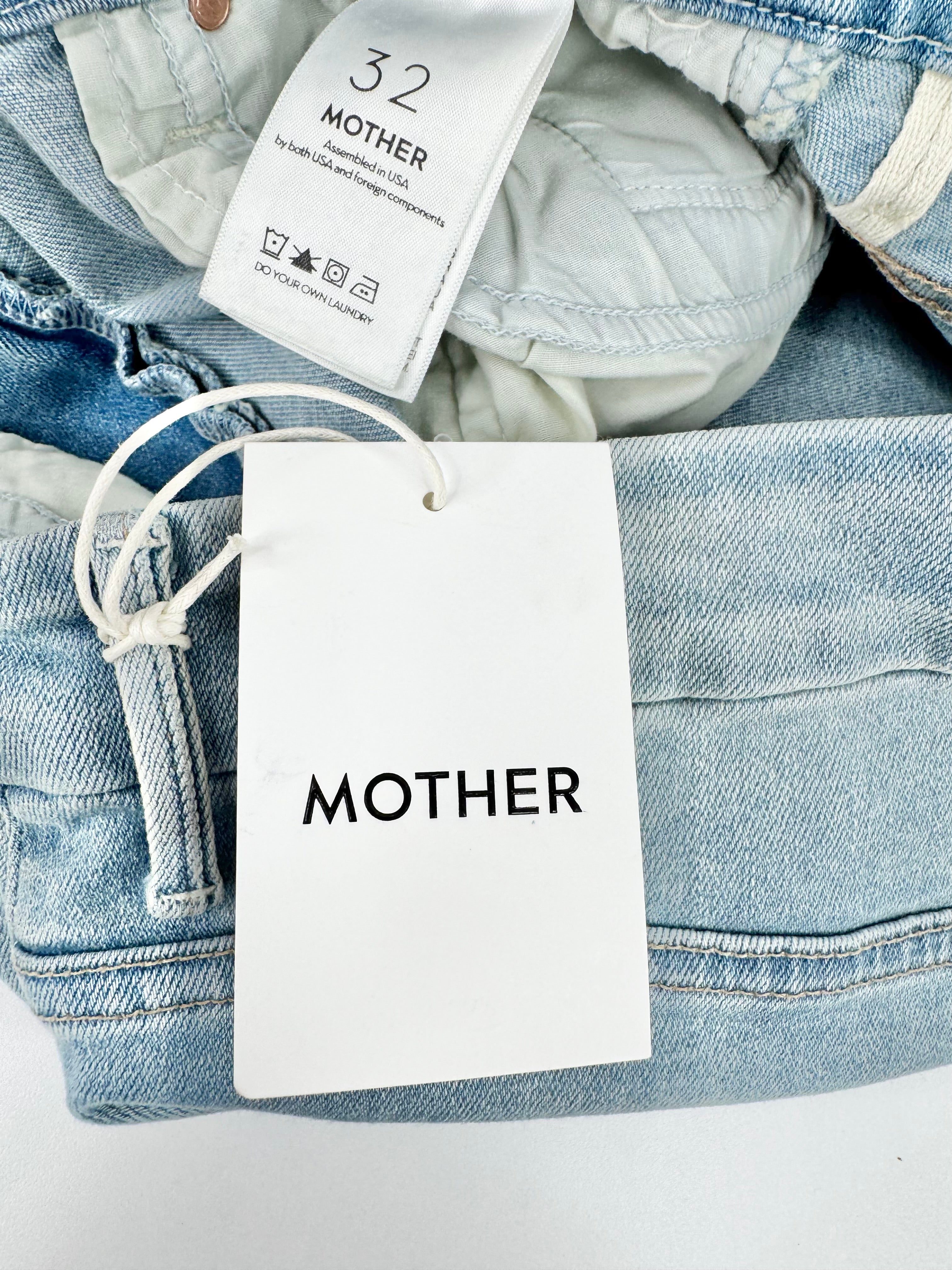 Mother Light Blue 'Looker Sunday Wash' High Waisted Jeans NWT - Size 32
