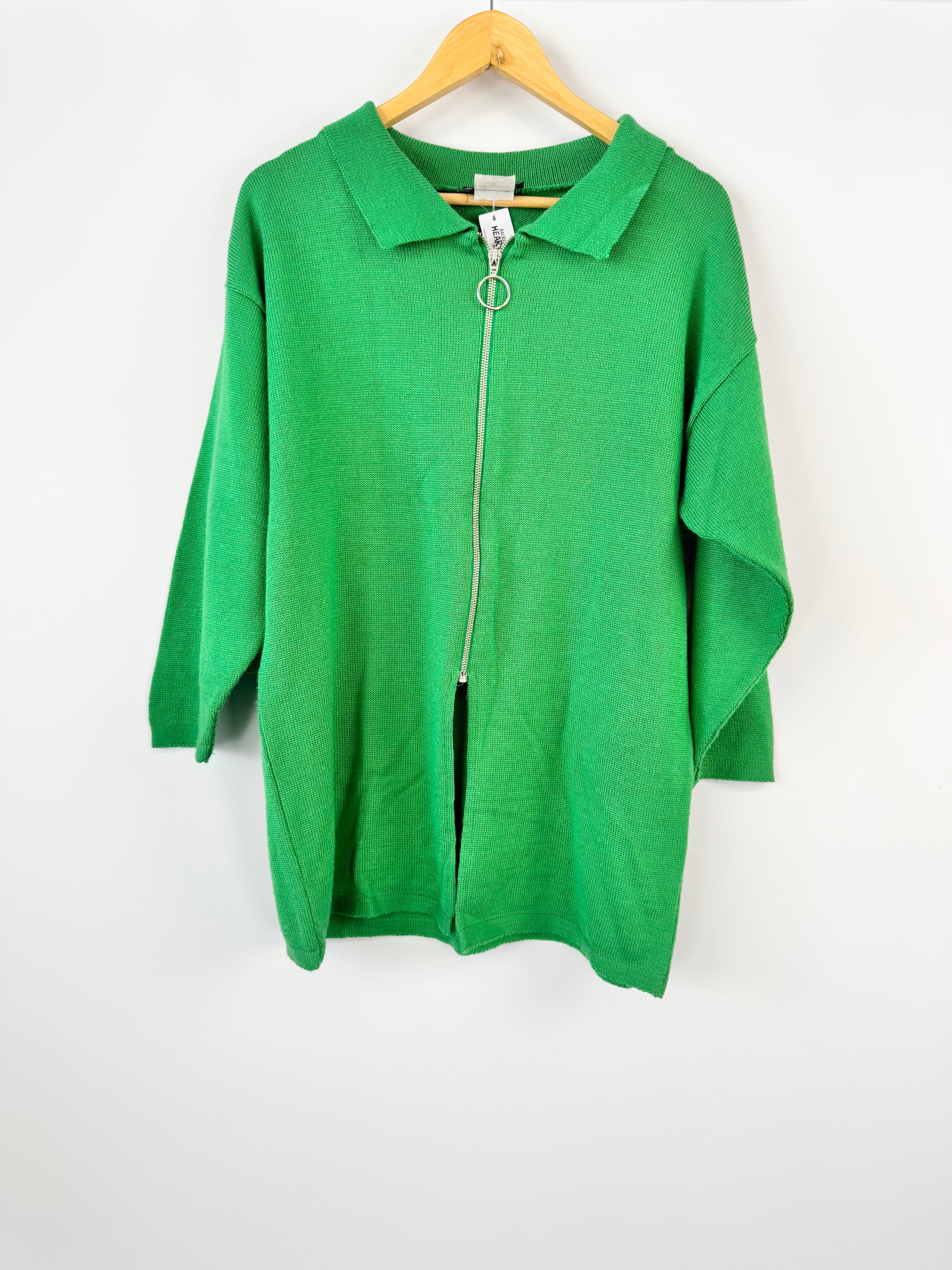 PTO GREEN FULL ZIP CARDIGAN - AU12