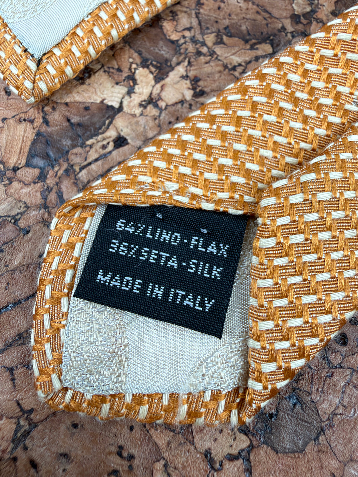 Versace Classic V2 Marigold Woven Linen & Silk Tie