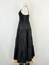 We Are The Others Black Shirred Linen Maxi Dress - AU6/8