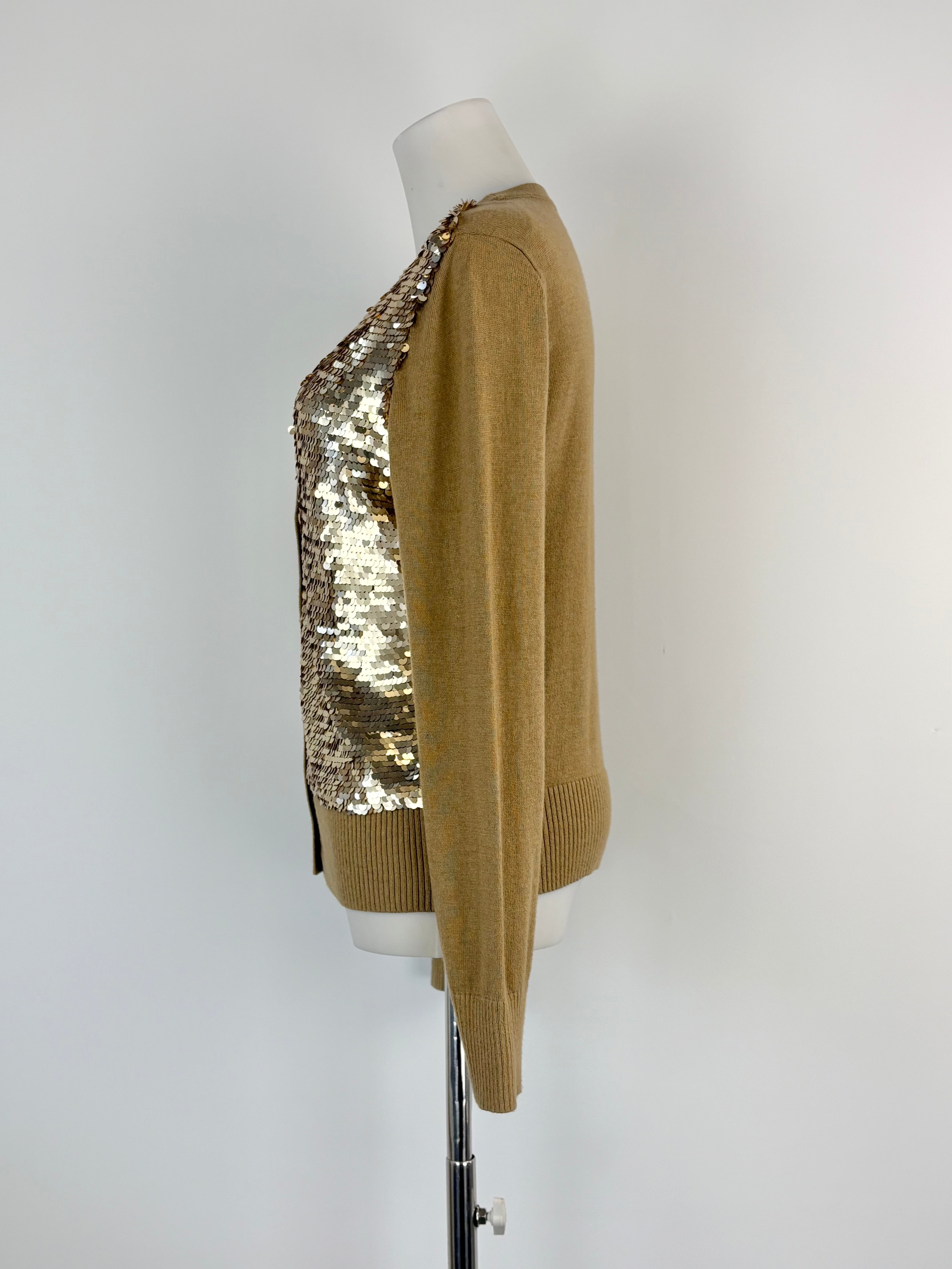 Michael by Michael Kors Gold Sequined Cardigan - AU8