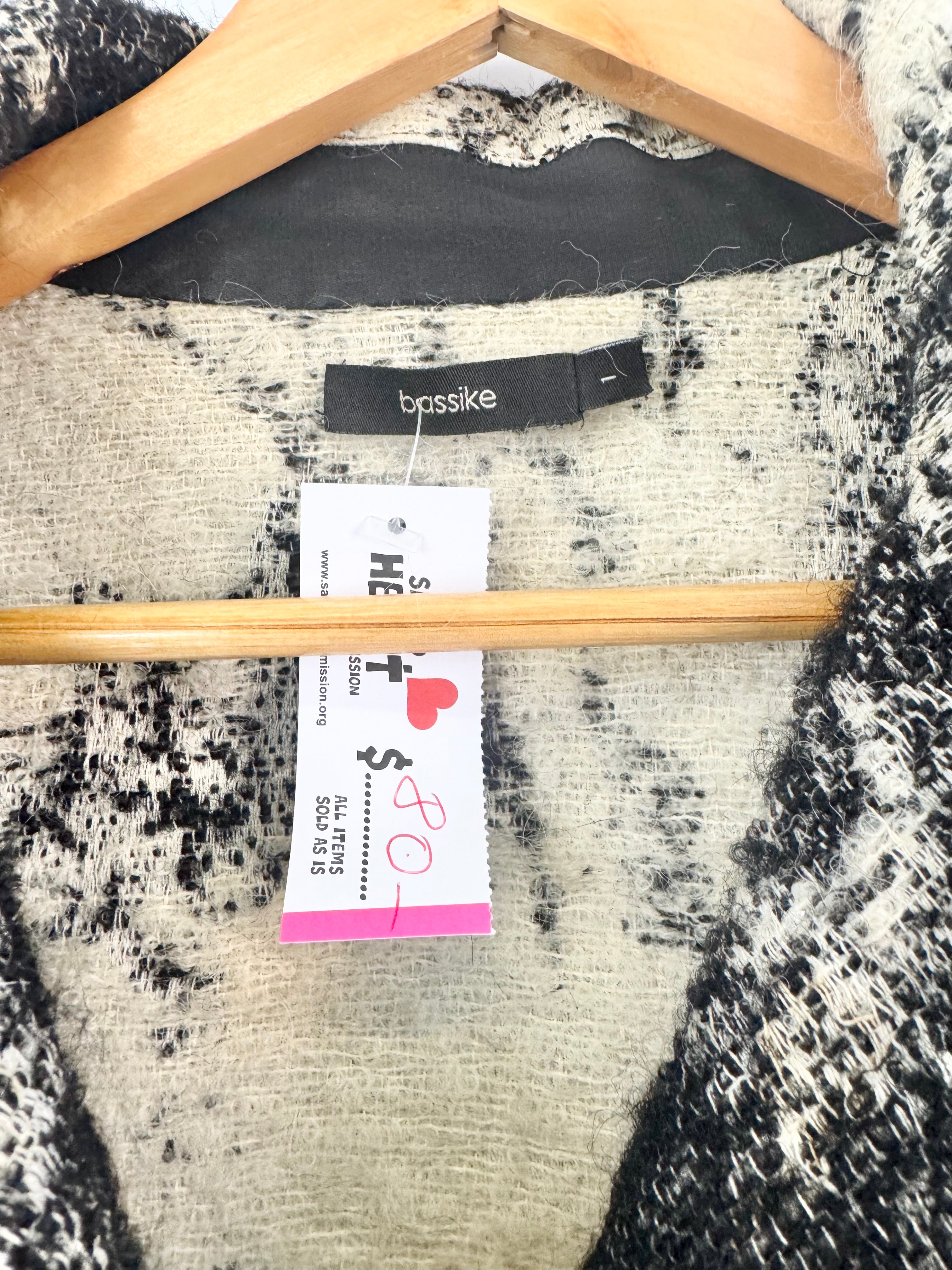 BASSIKE BLACK AND WHITE WOOL JACKET - AU8/10