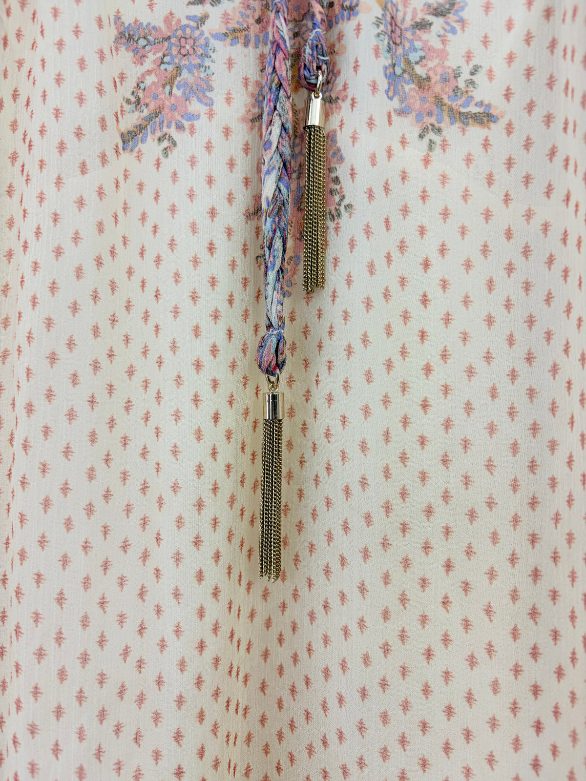 Zimmermann Peach Paisley Pattern Silk Floral Blouse - AU8/10