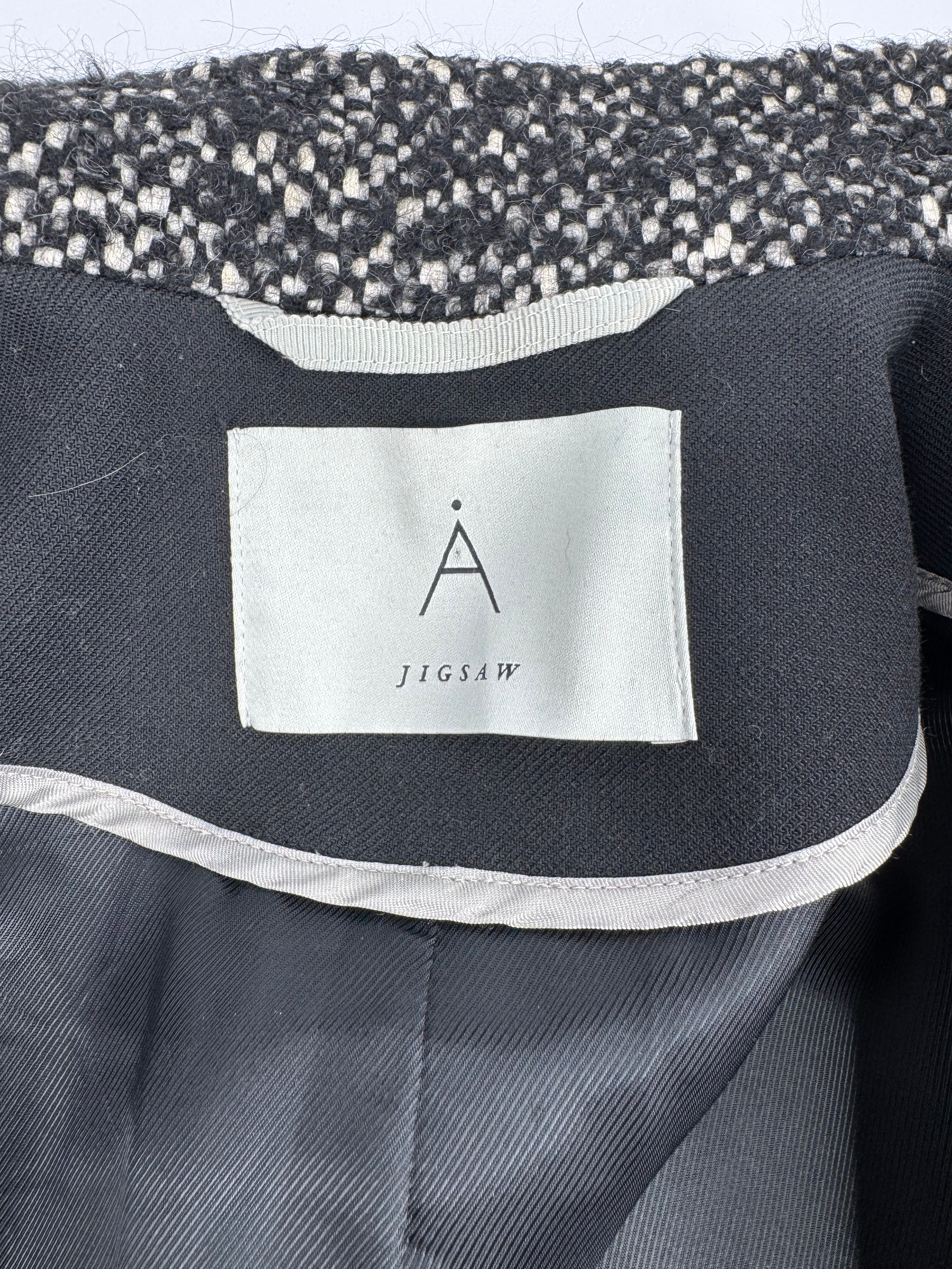 Jigsaw Black Tweed Patterned Coat - AU6