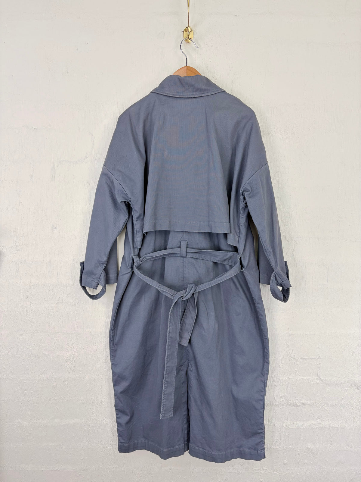 Alpha60 Stone Blue Belted Trench Coat - AU10/12