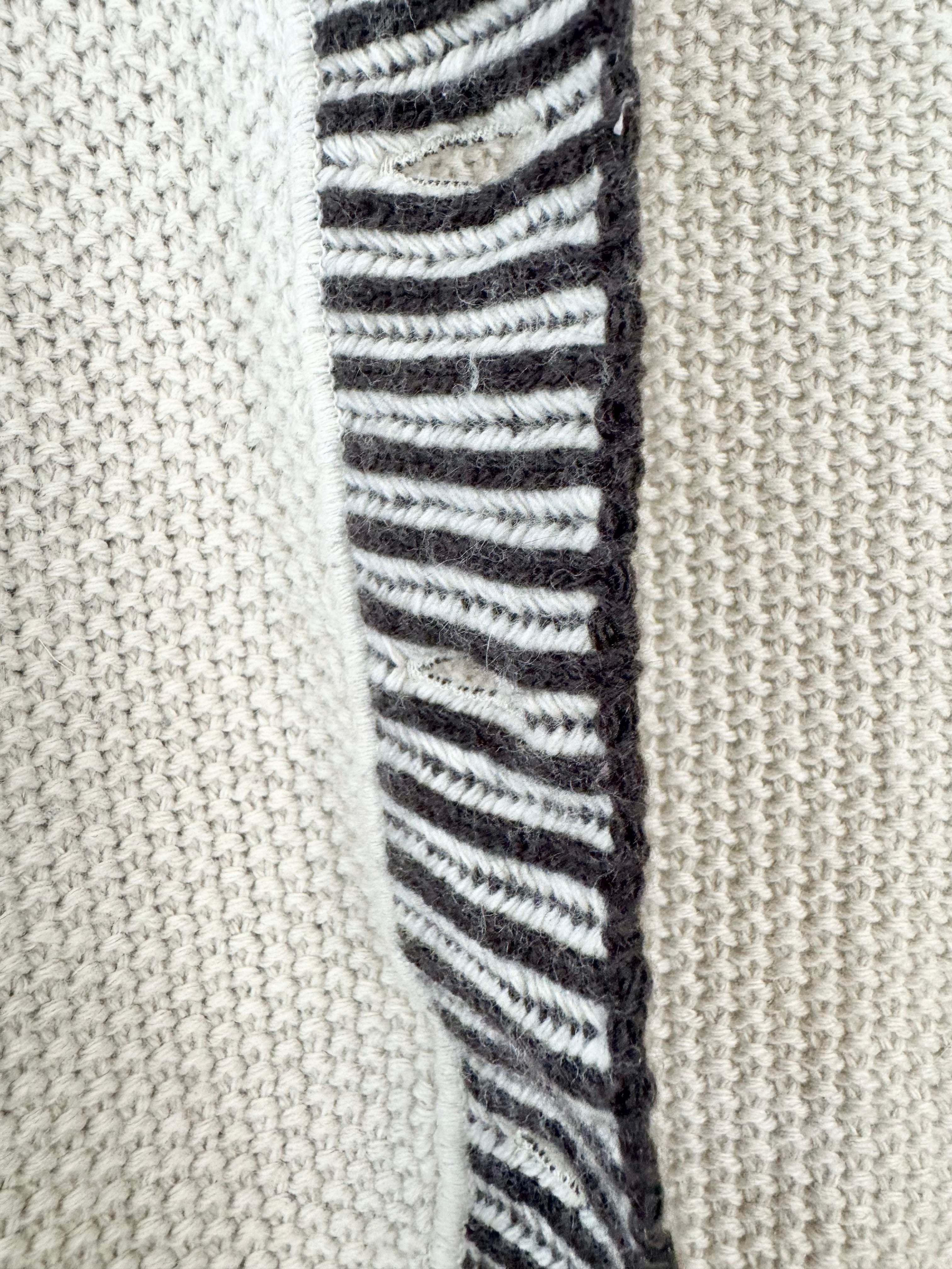 Weekend Max Mara Beige & Brown Striped Wool, Cashmere & Angora Blend Cardigan - AU8/10