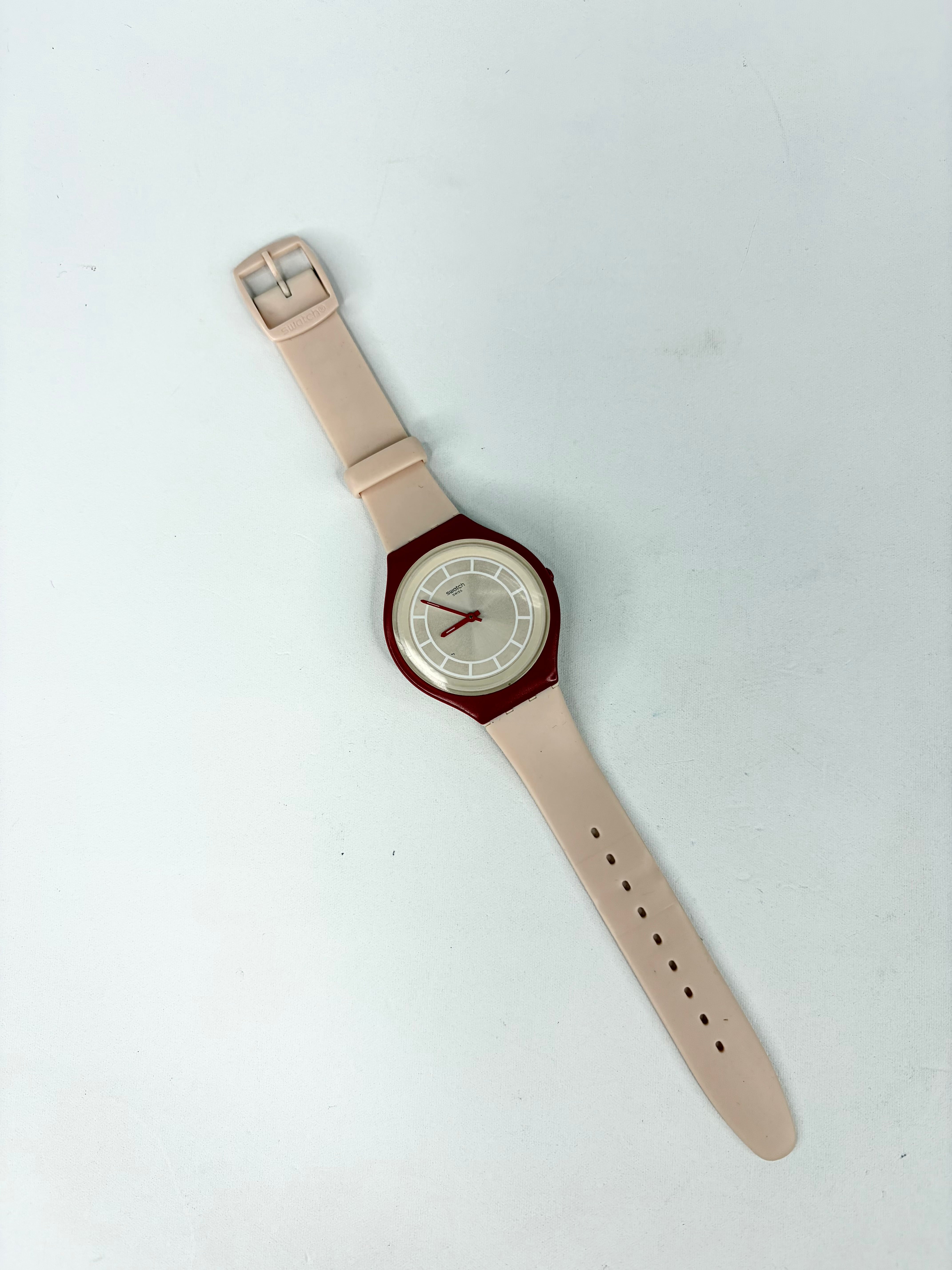Swatch Red & Beige 'Skinhot' Watch