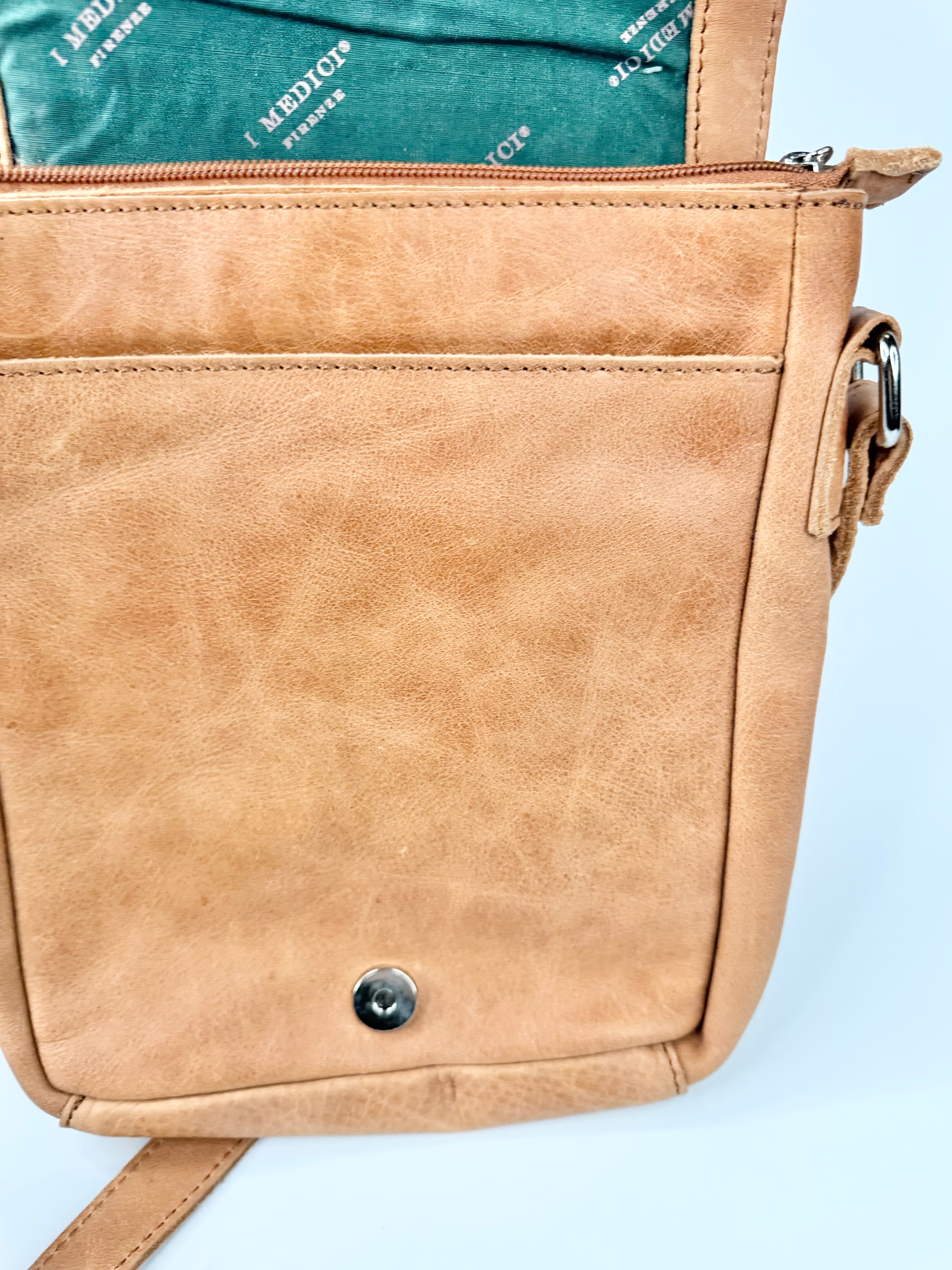 I Medici Firenze Tan Leather Crossbody Bag NWT