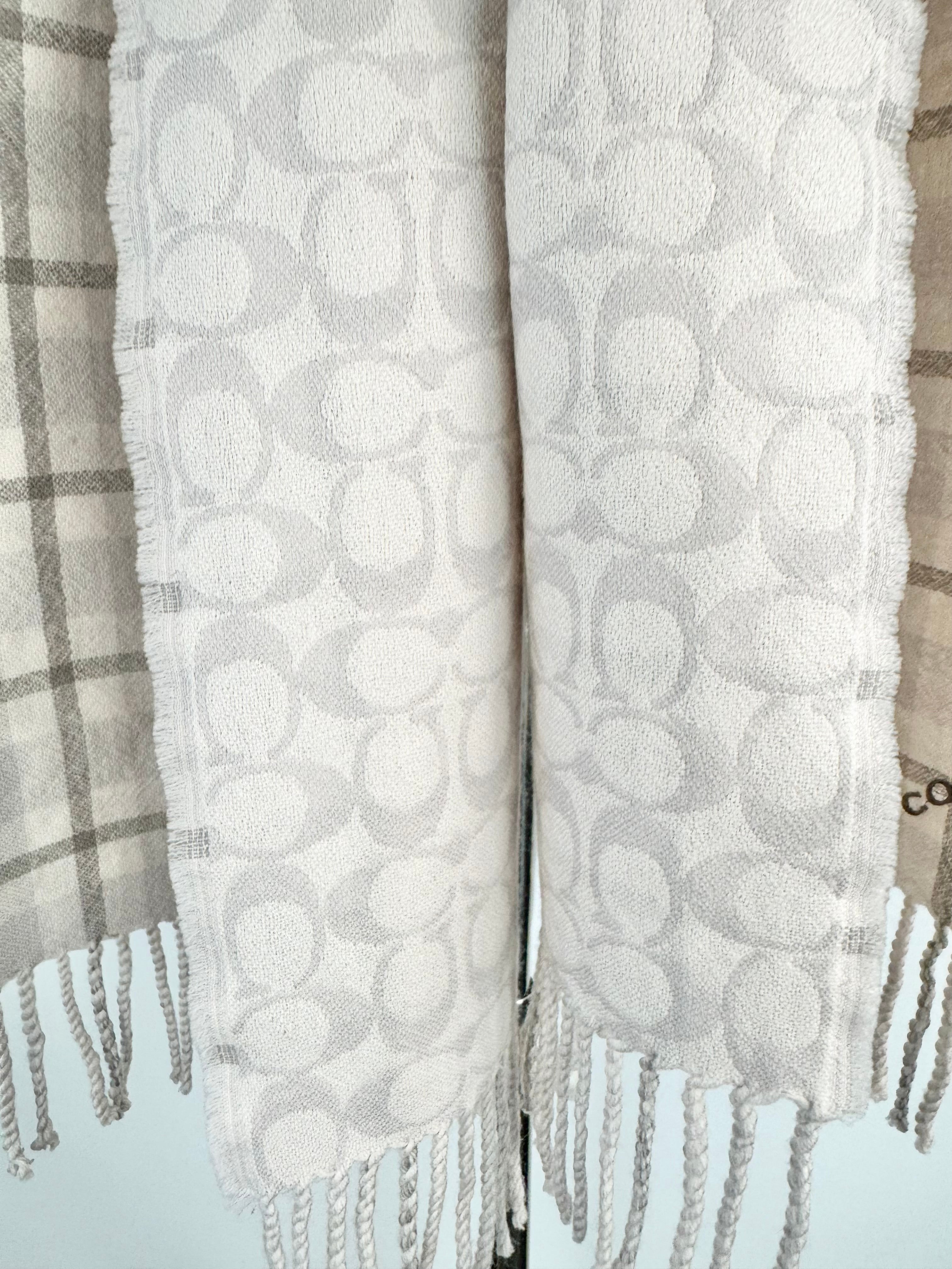 Coach Plaid & Monogram Patterned Scarf