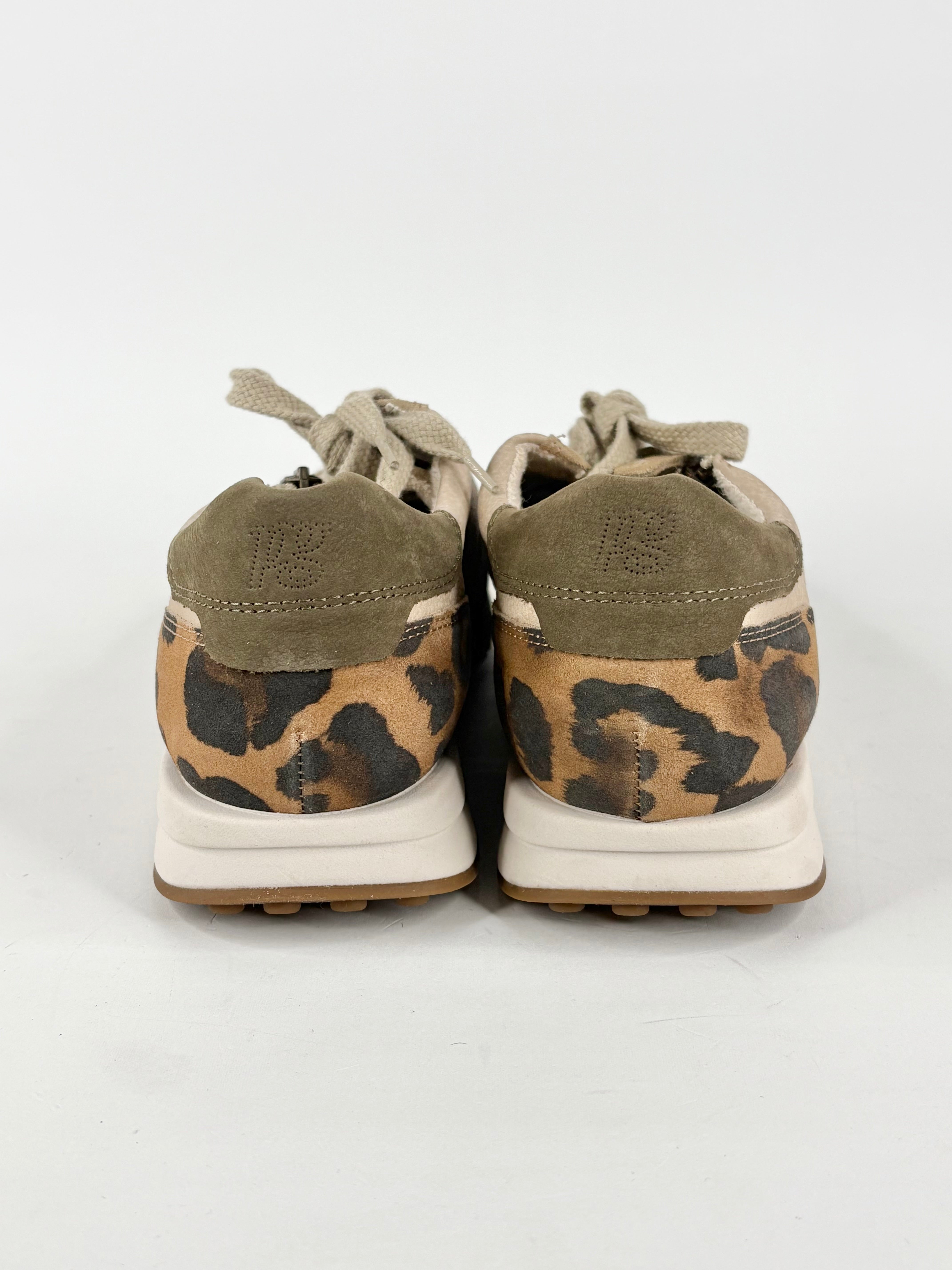 Paul Green Tan Suede & Animal-Print Sneakers - EU42