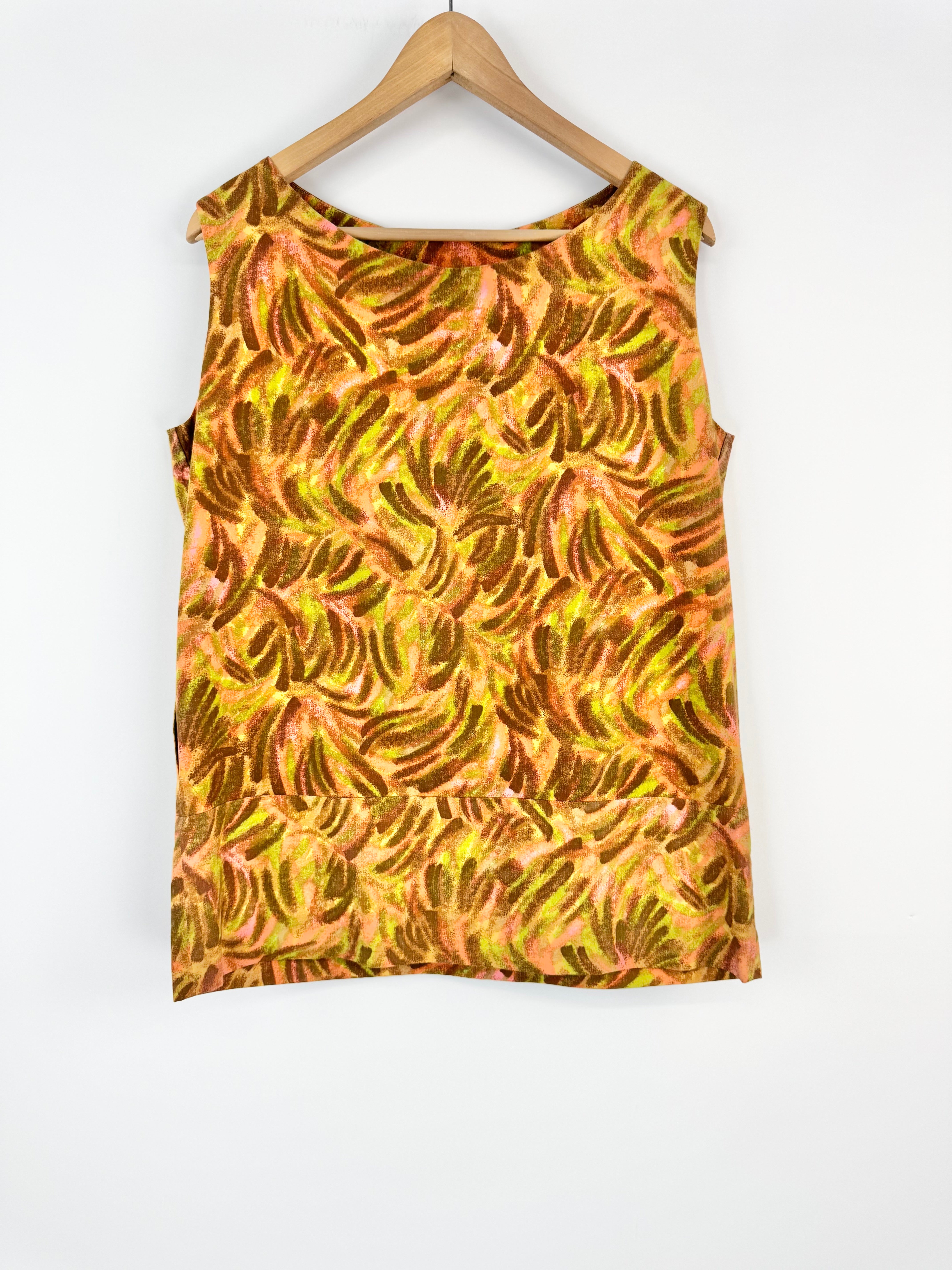 Marni Orange Abstract Sleeveless Top - AU10