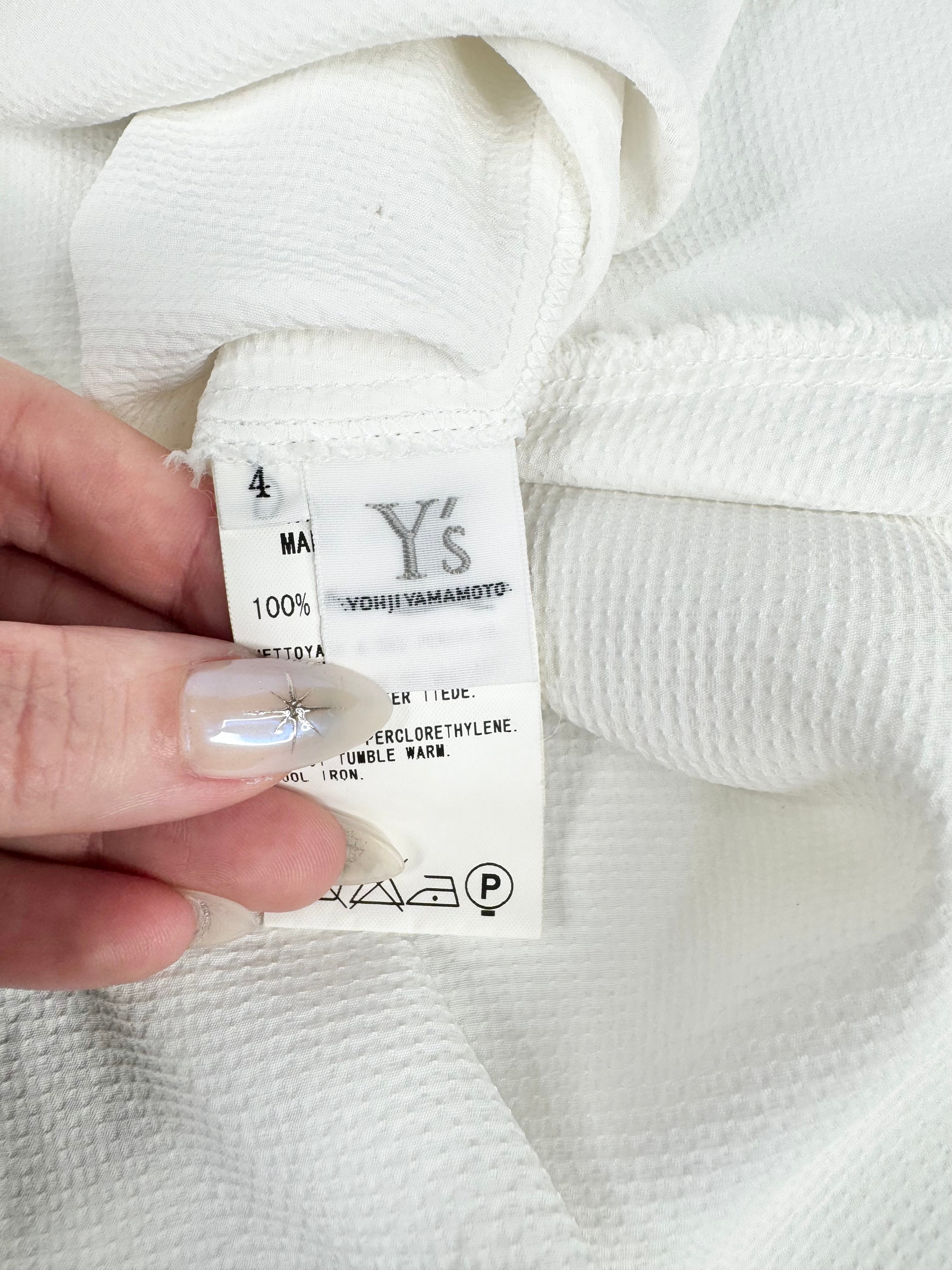 Y's Yohji Yamamoto White Frill Blouse - AU12/14