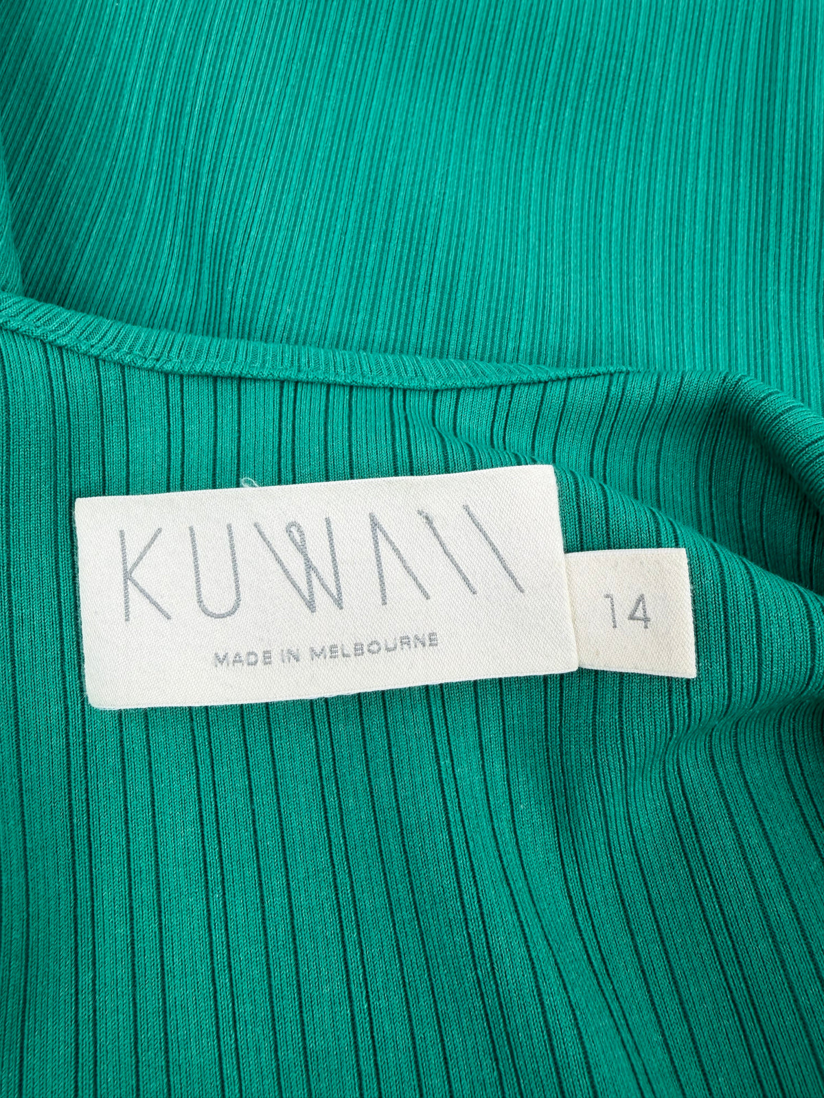 Kuwaii Green Rib Knit Tank Dress - AU14