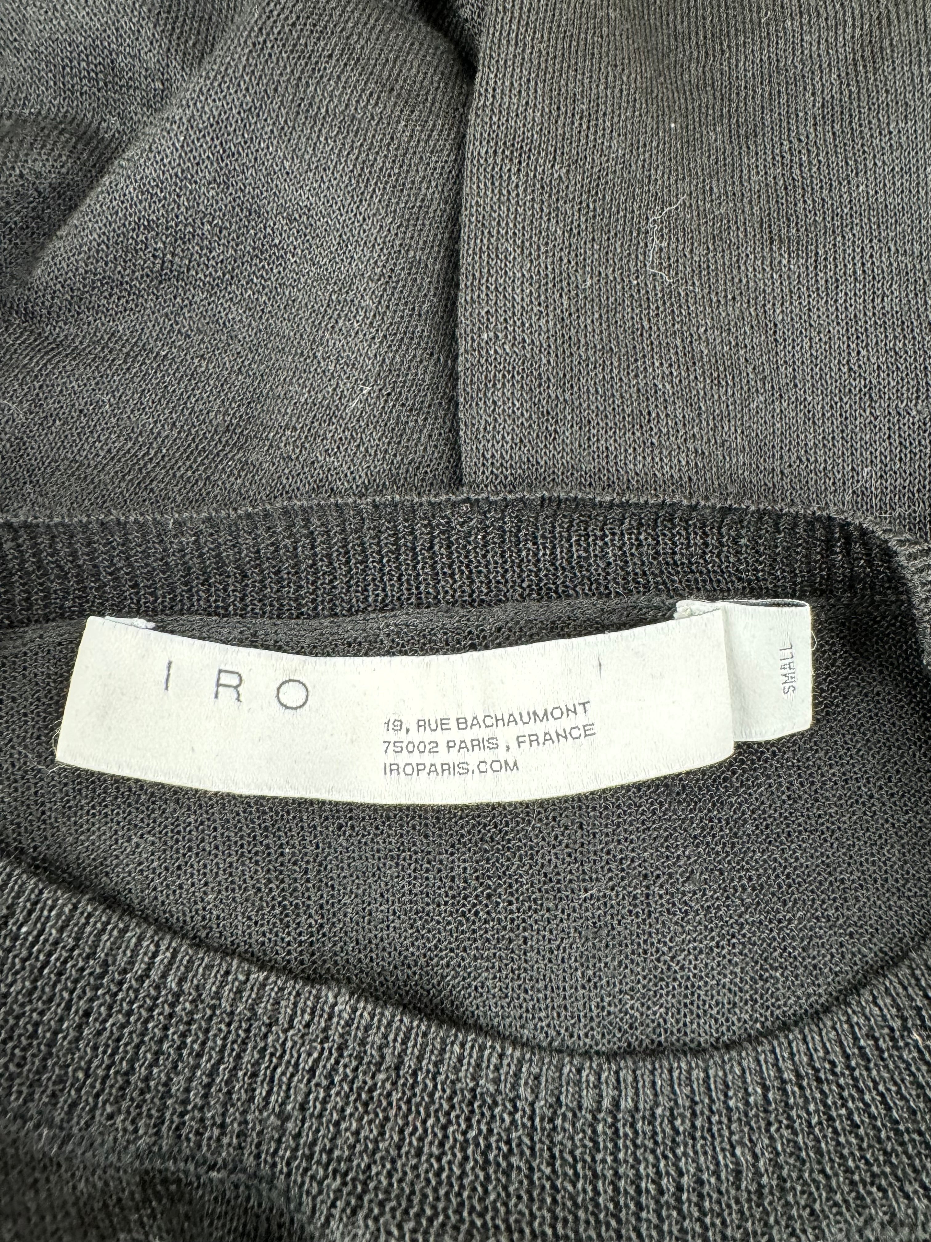 IRO Sheer Black Linen Knit 'Eugenie' Top - AU8