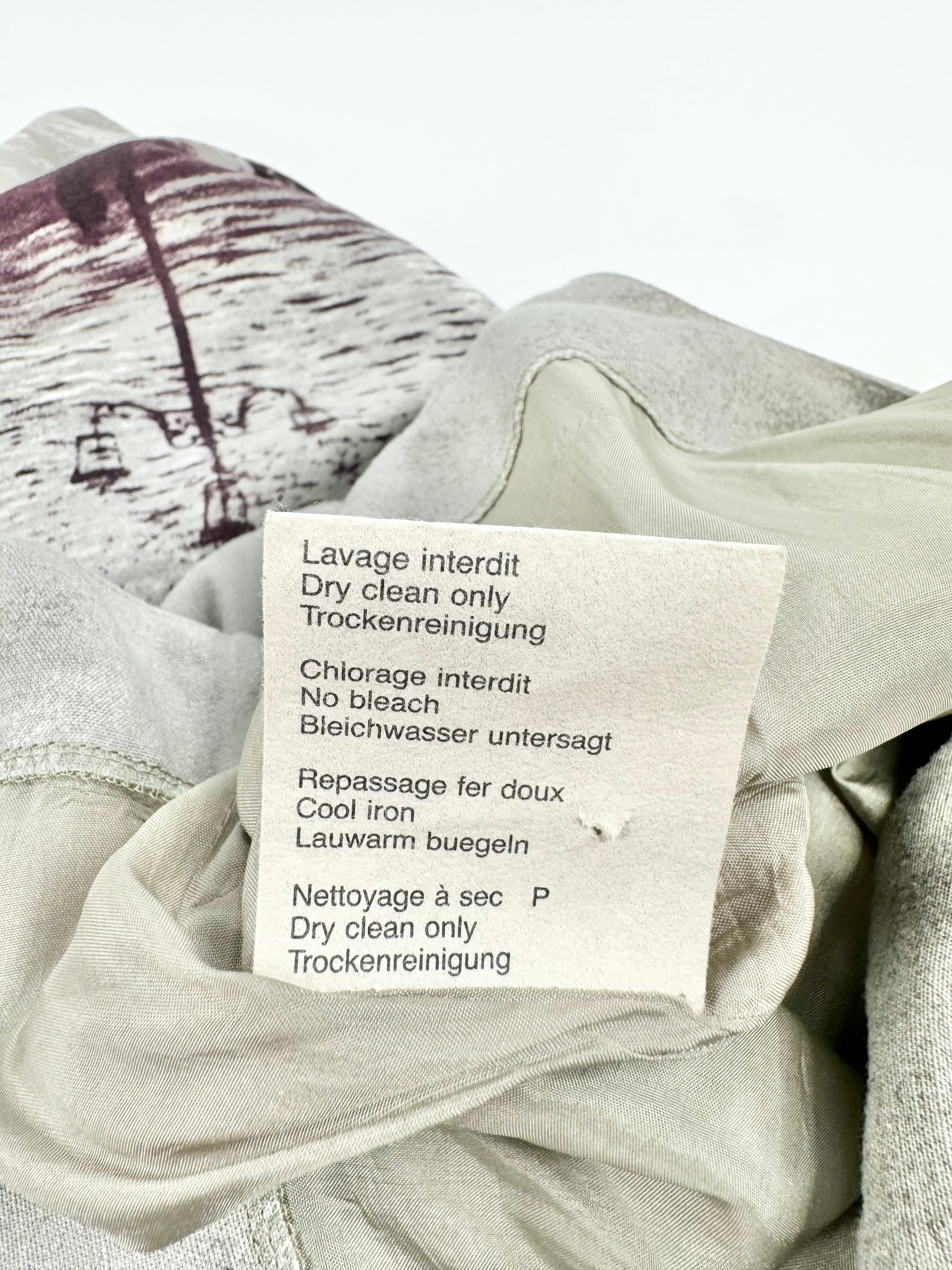 Zapa Grey Linen Cityscape Slip Dress - AU8/10