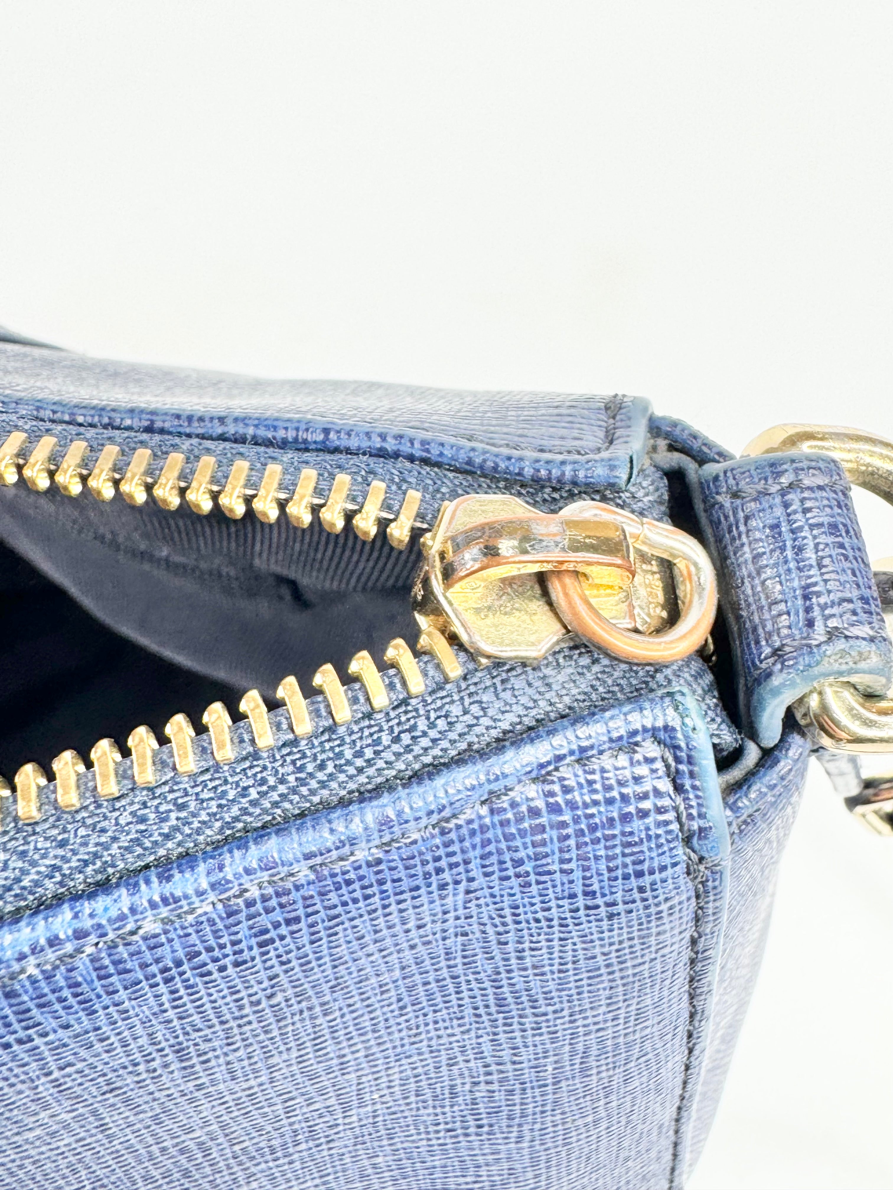 Furla Phalo Blue Leather Handbag