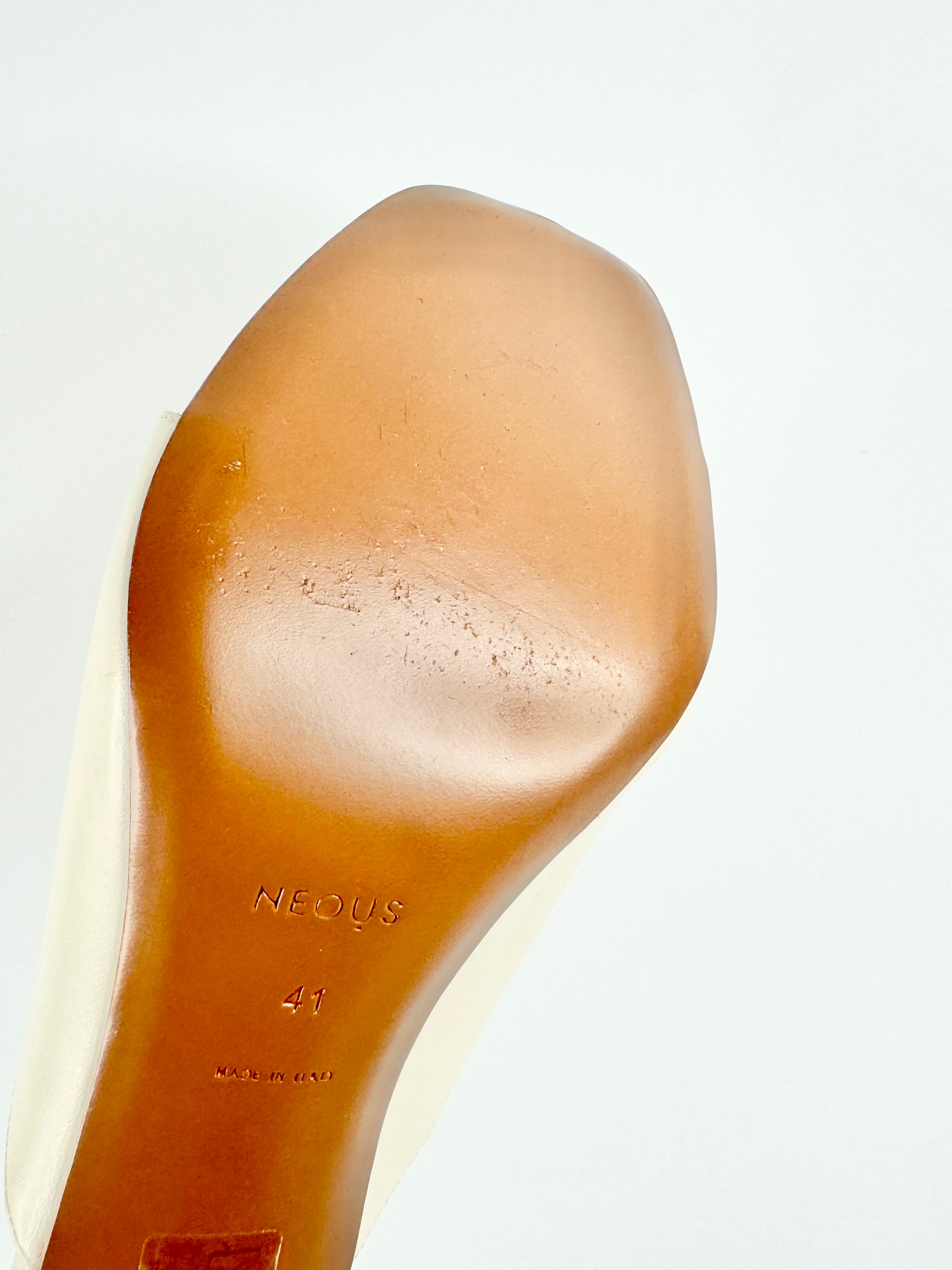 Neous Cream 'Jamuel' T-Bar Mules NWT - EU41