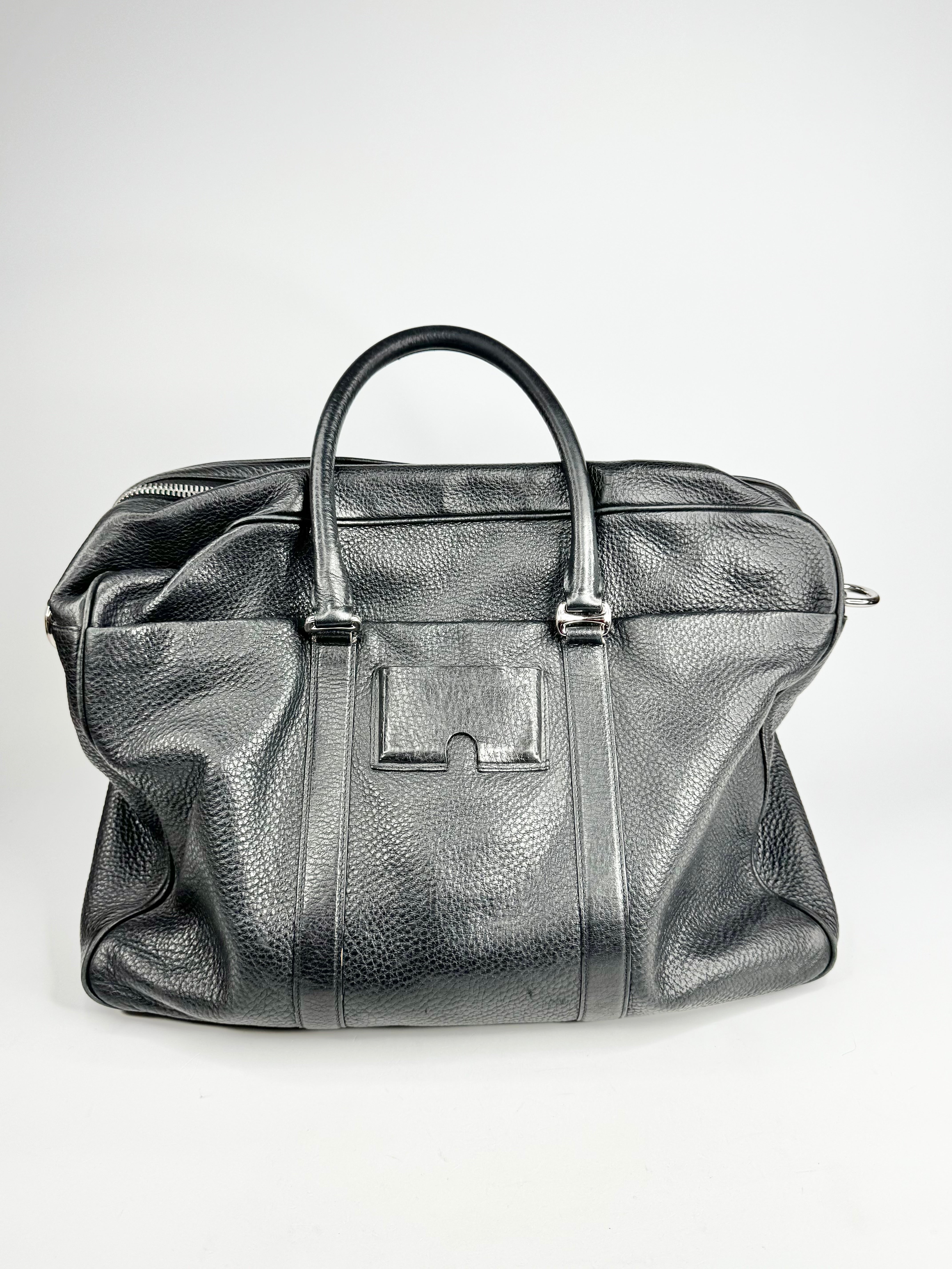 Bally Black Grained Briefcase