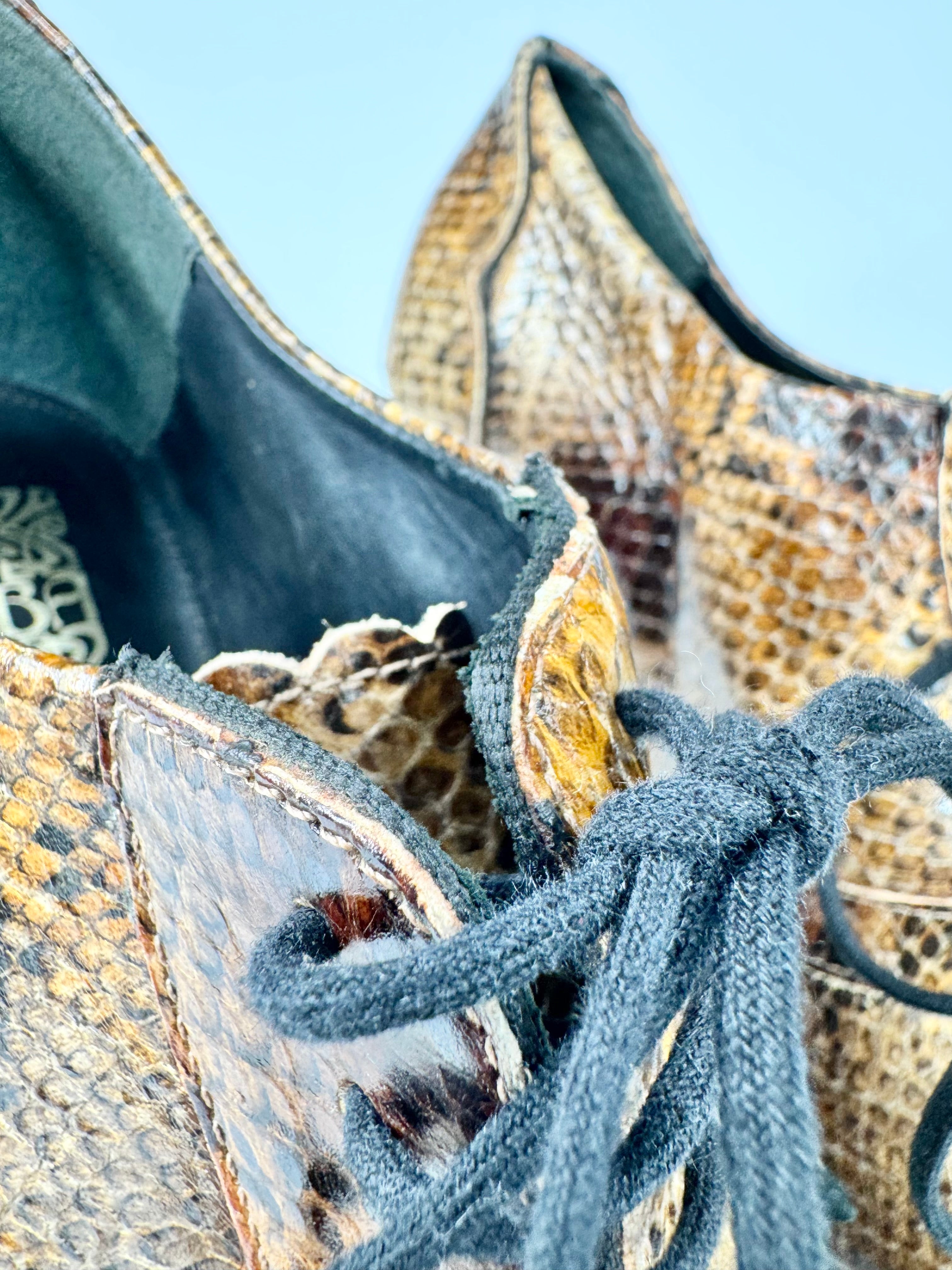 Biba 2011 'Valencia' Snakeskin Leather Brogue Platform Pumps - EU39