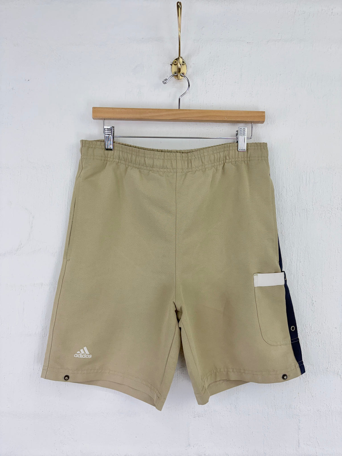 Adidas Khaki With Navy Stripe Short - S