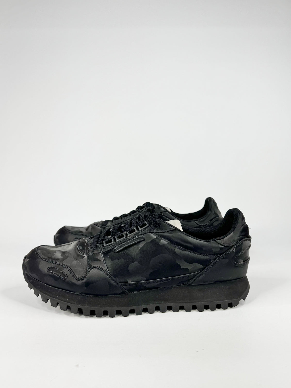Emporio Armani Black Camo Pattern Sneakers - EU45