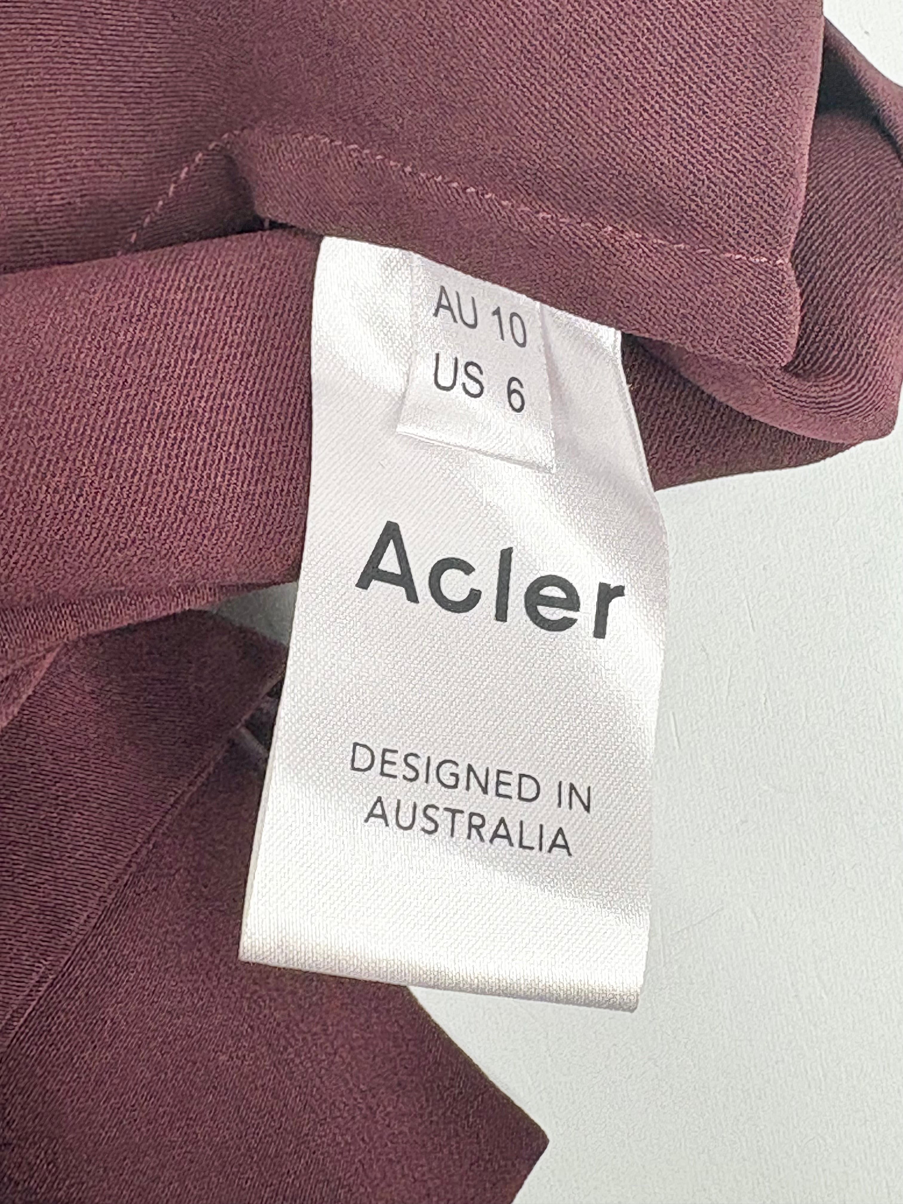 Acler Bordeaux Wrap Blouse - AU10