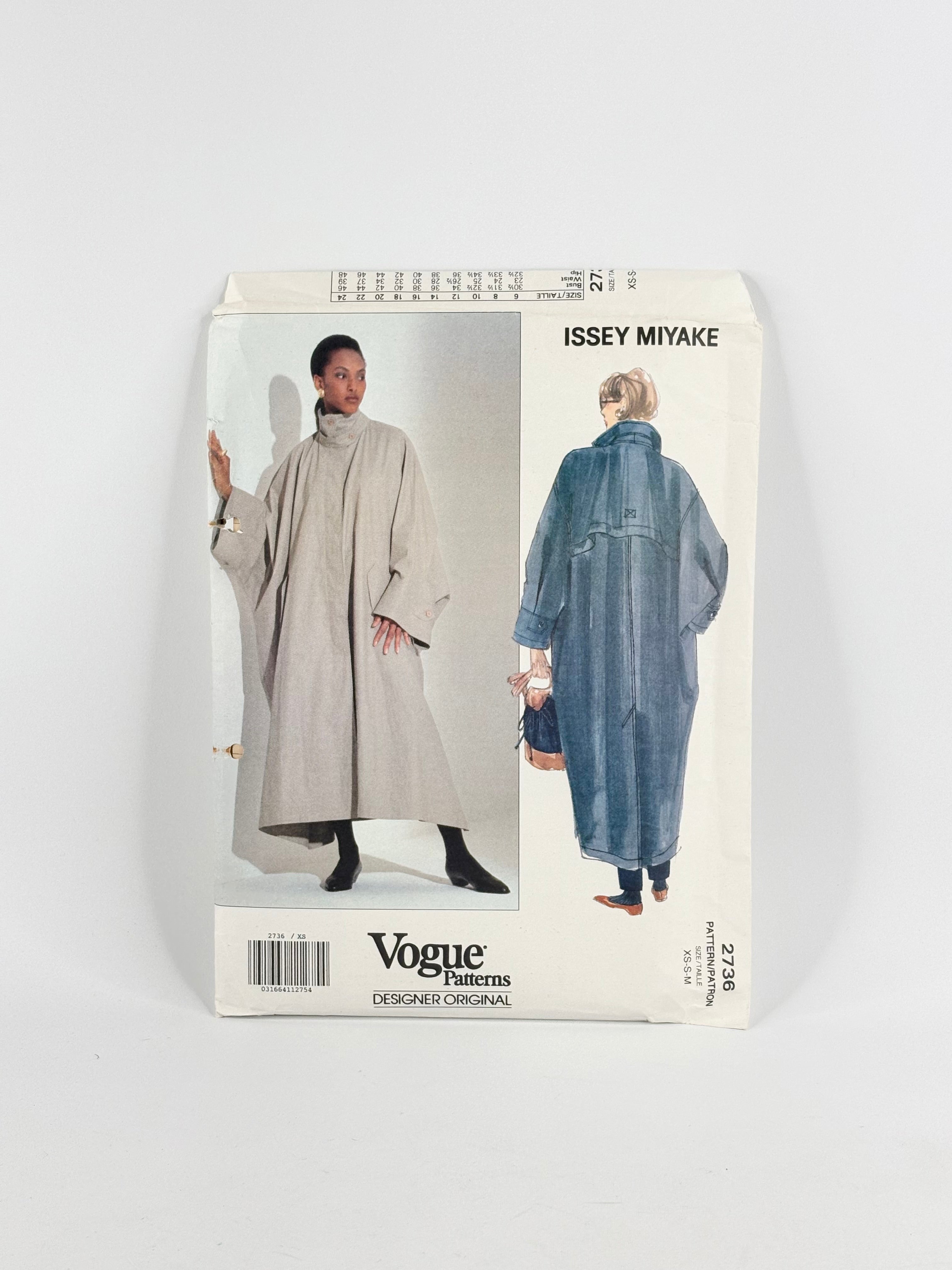 Vogue Designer Original Issey Miyake Jacket: No. 2736 - XS/M