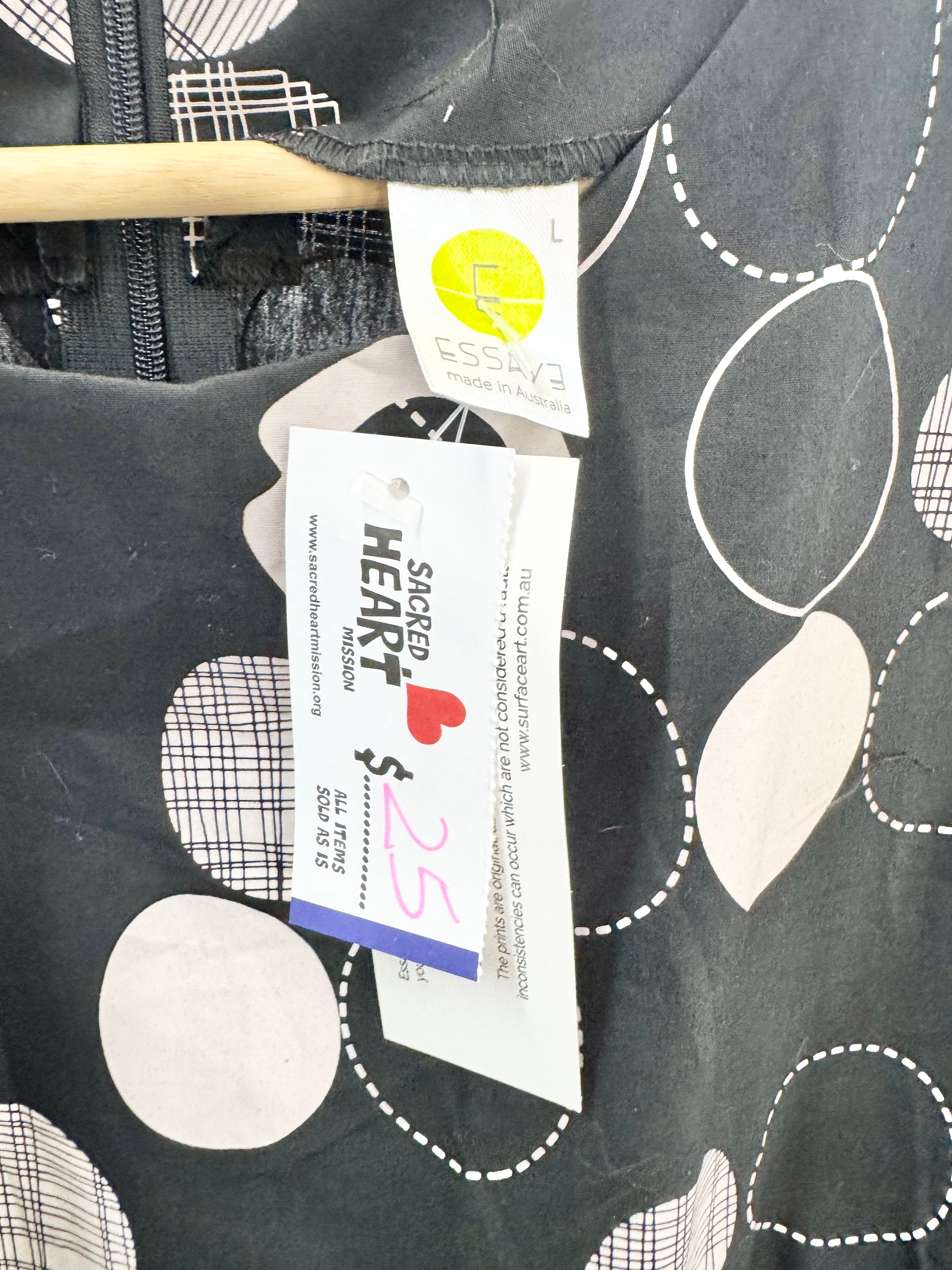 Essaye Black Dot Patterned Dress NWT - AU12