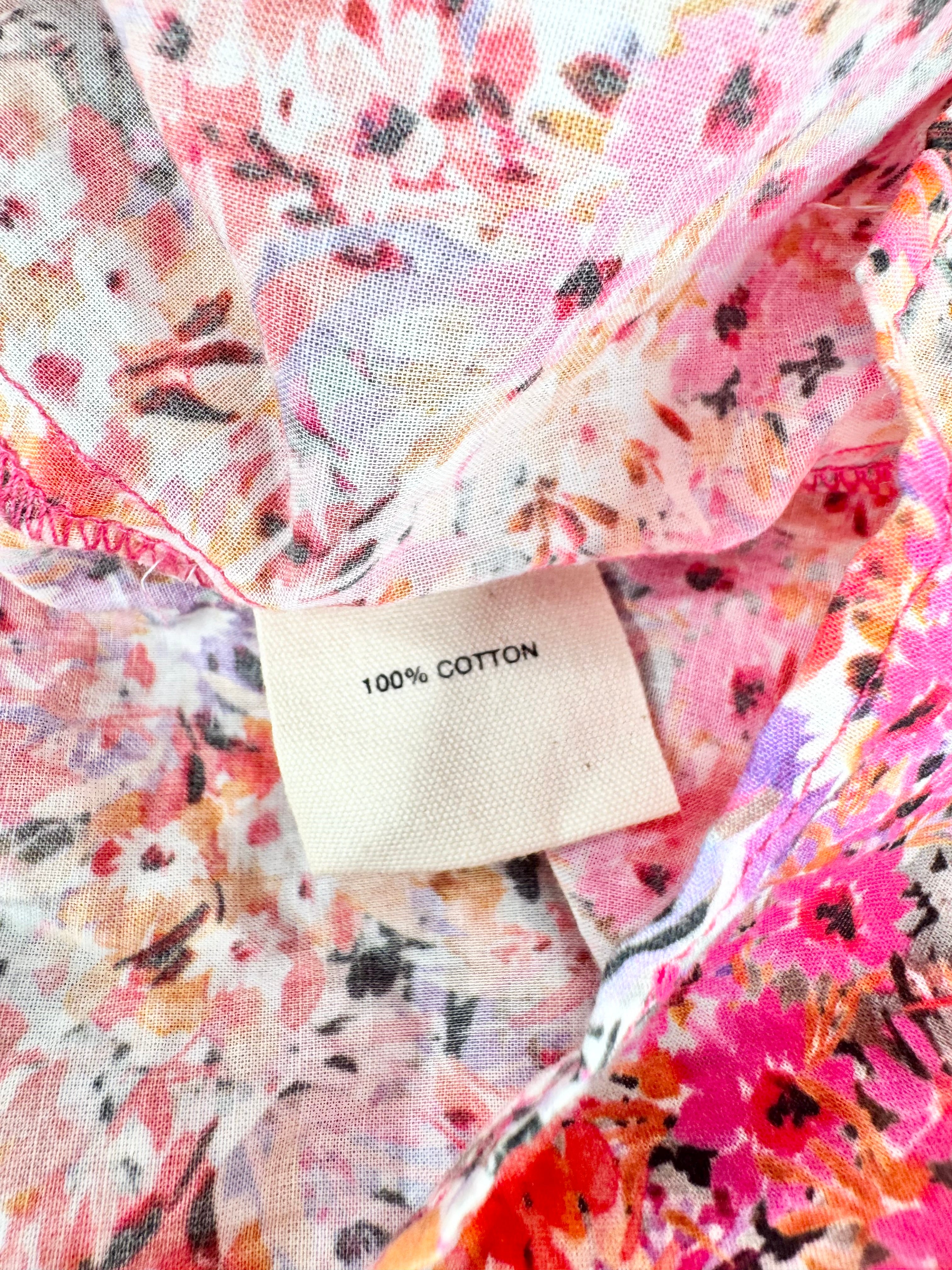 Kachel Pink Floral Shirred Bust Dress - AU10