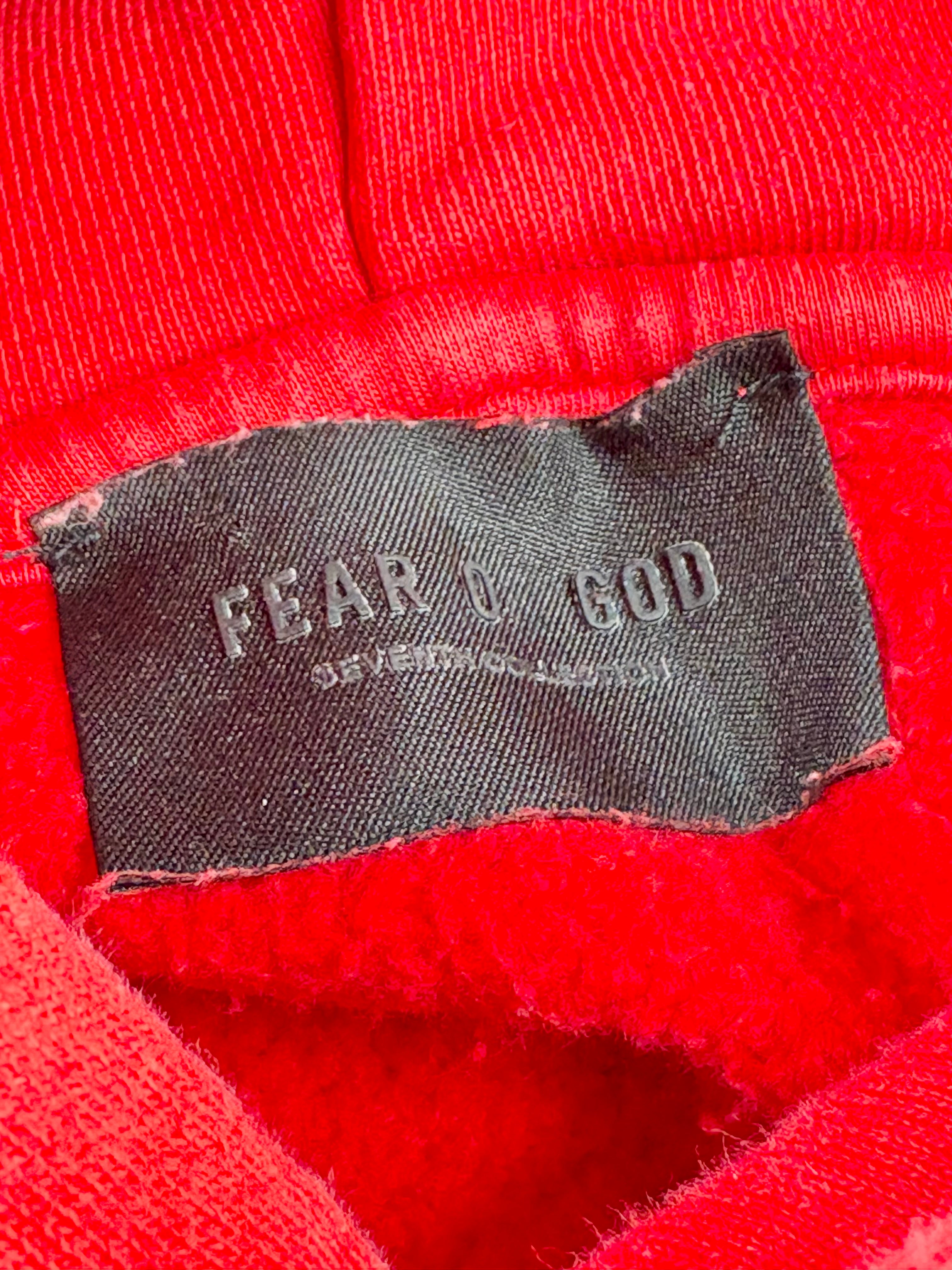 Fear of God Red '7' Pullover Hoodie - M