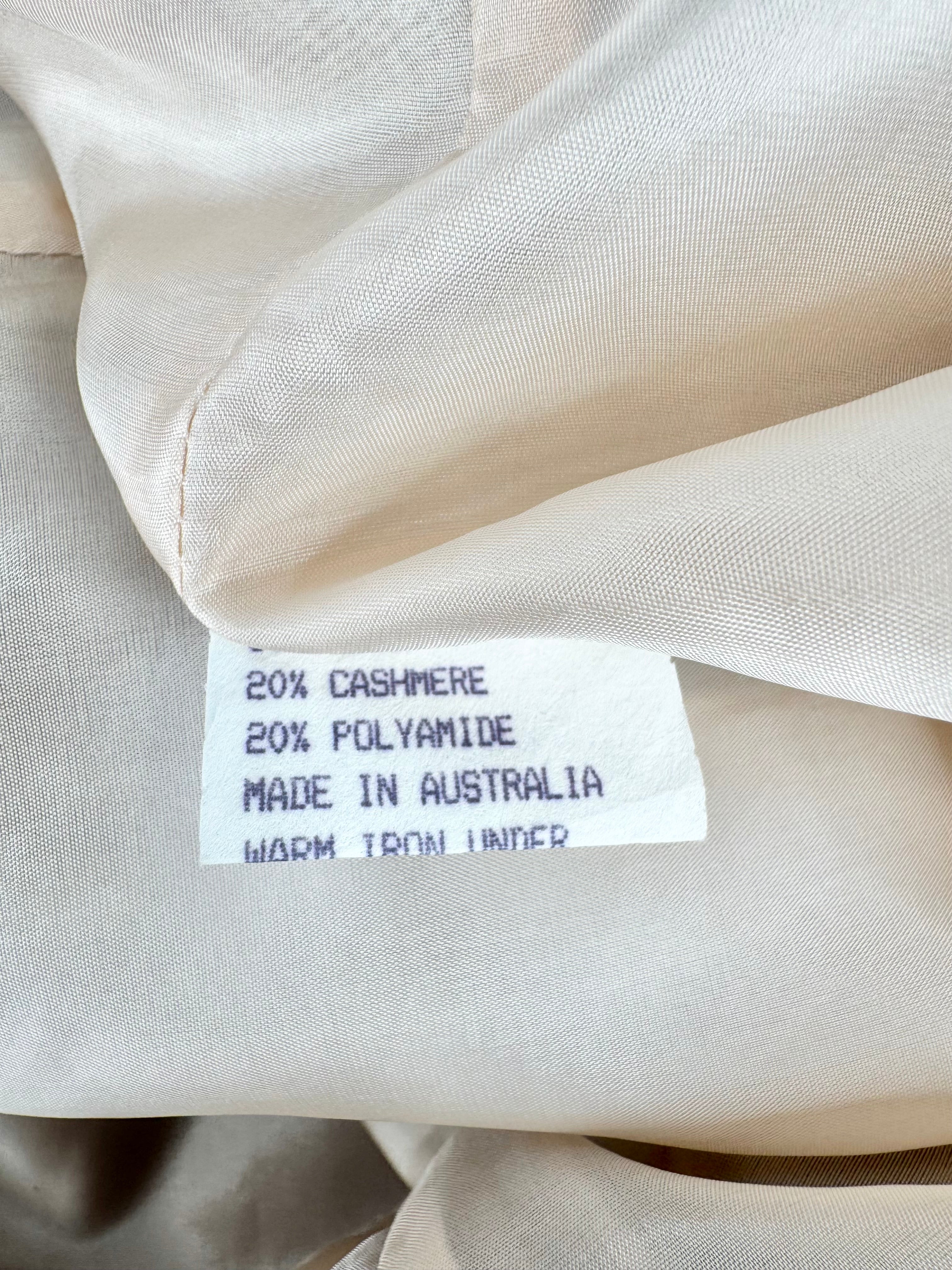 MFW Adam Bennett Fawn Wool & Cashmere Blend Double Breasted Trench Coat - AU10