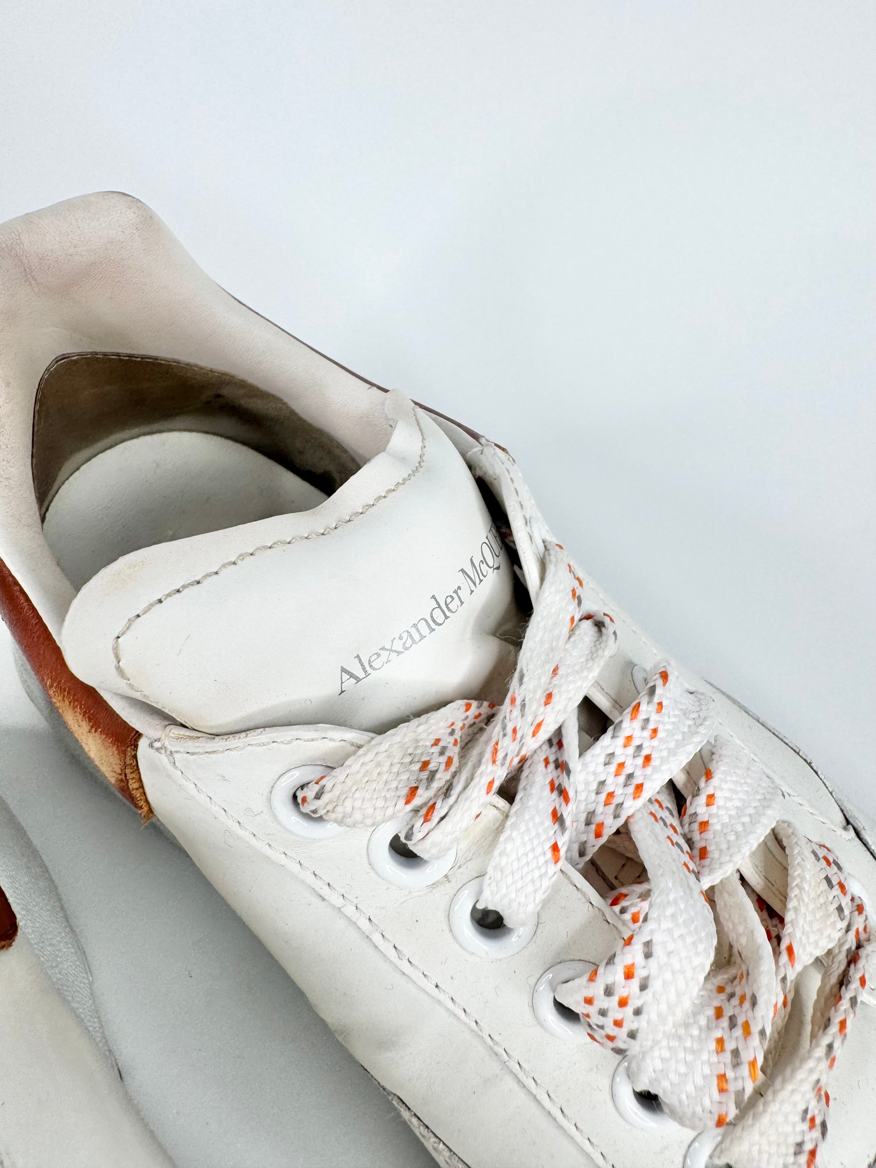 Alexander McQueen White & Tan Oversized Sneakers - EU40
