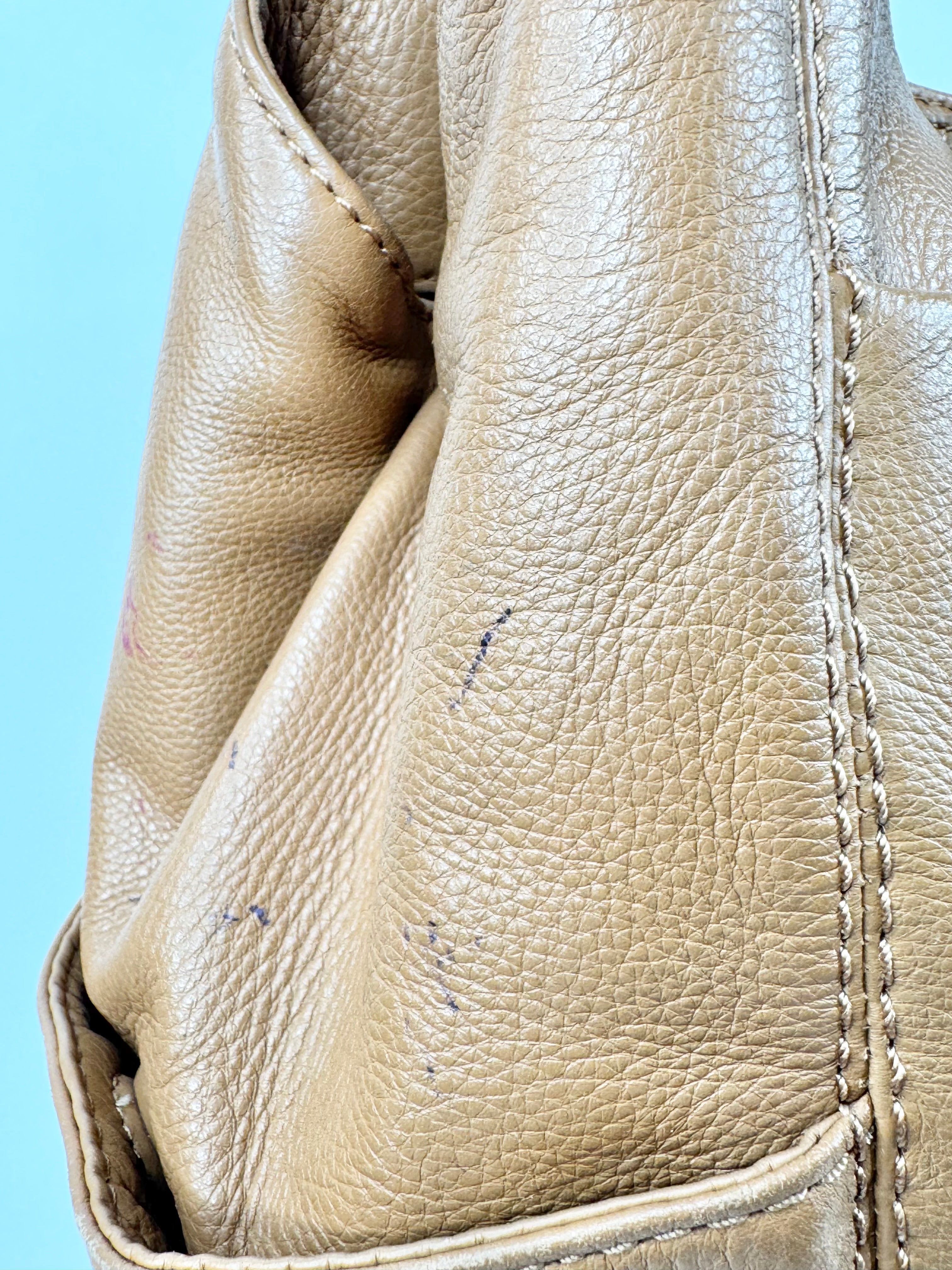 Oroton Caramel Leather Shoulder Bag