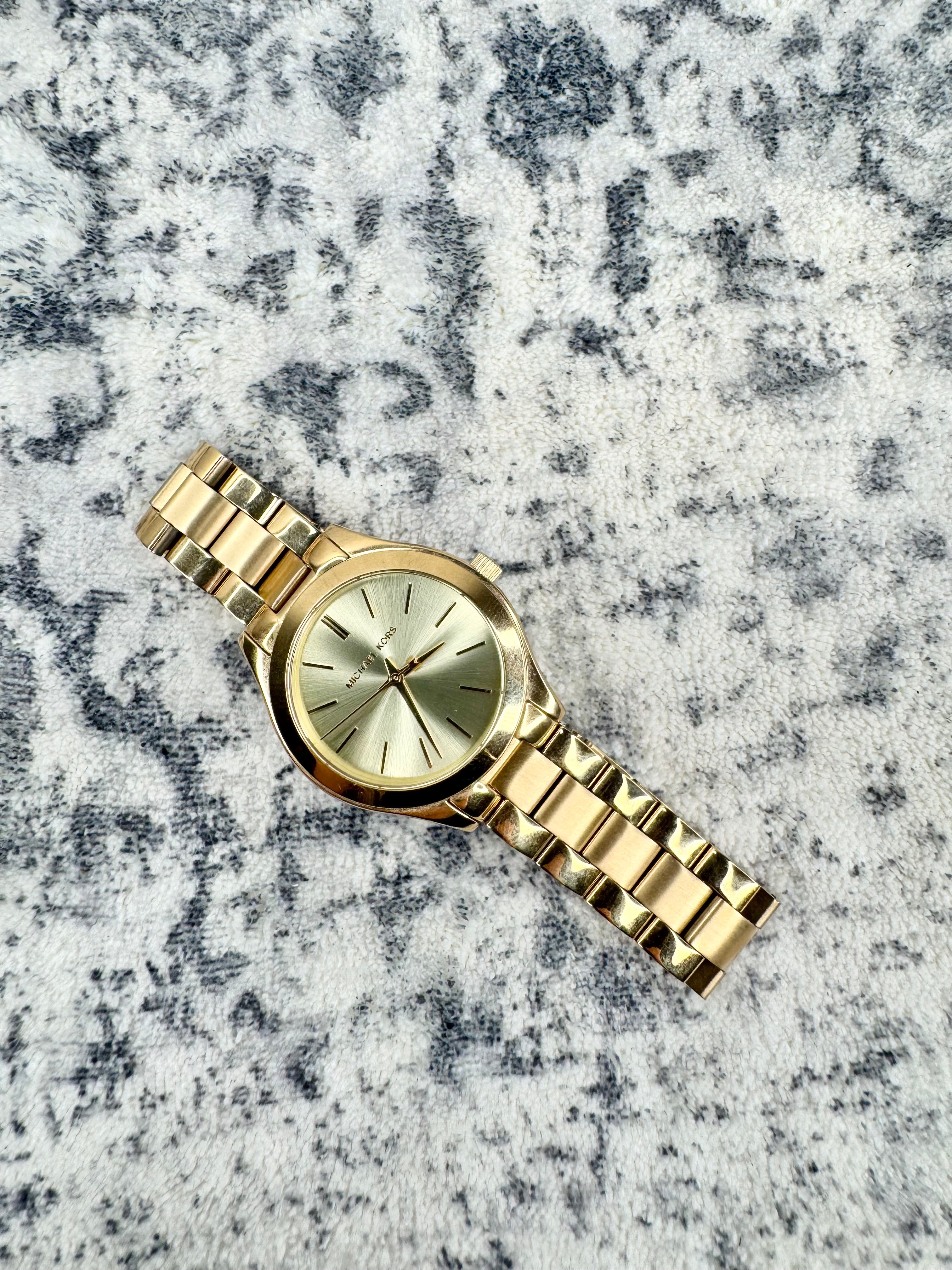 Michael Kors Mini Slim Runway Gold Tone Watch