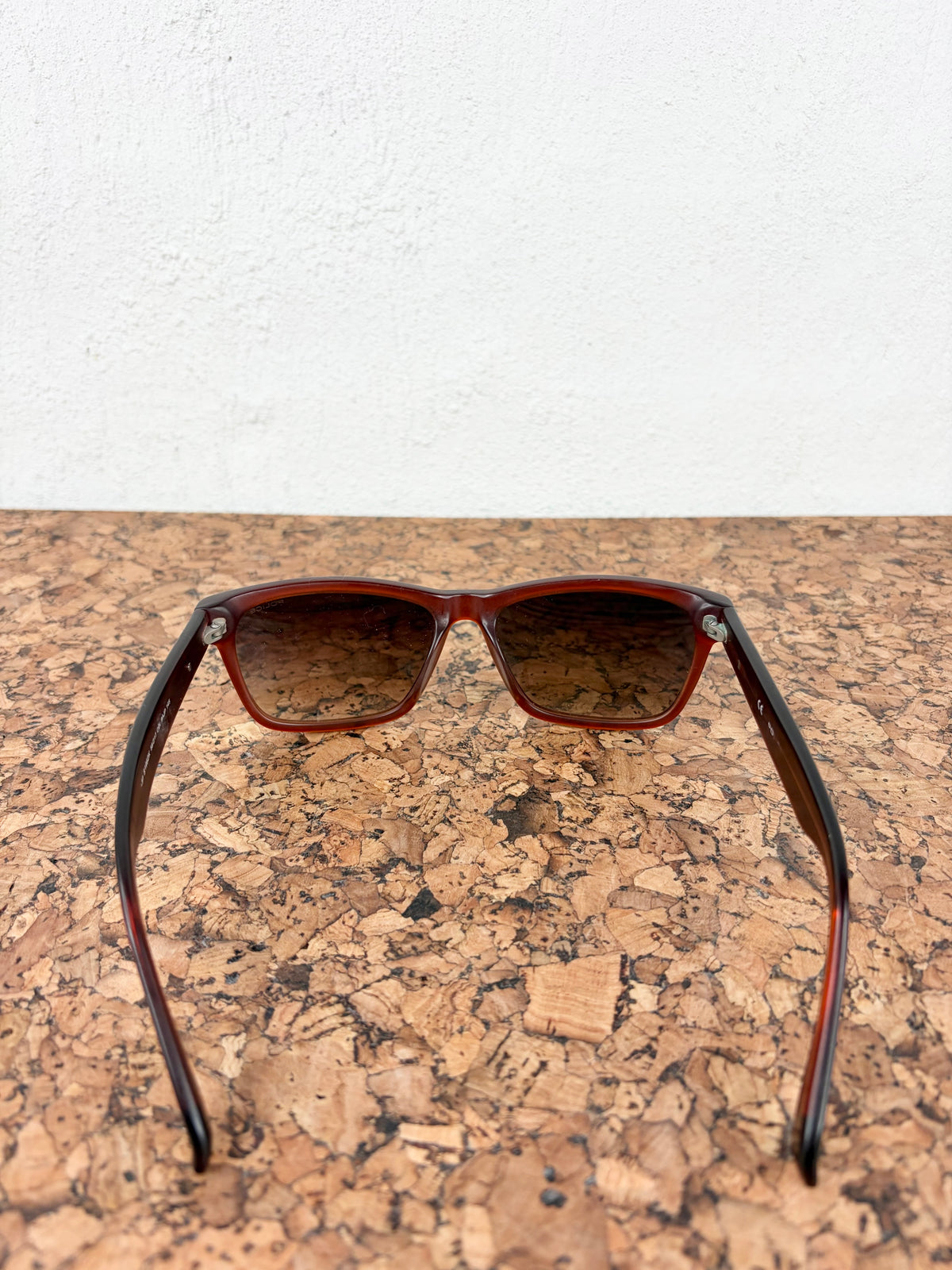 Police Dark Amber Acetate Square Frame S1963K Sunglasses