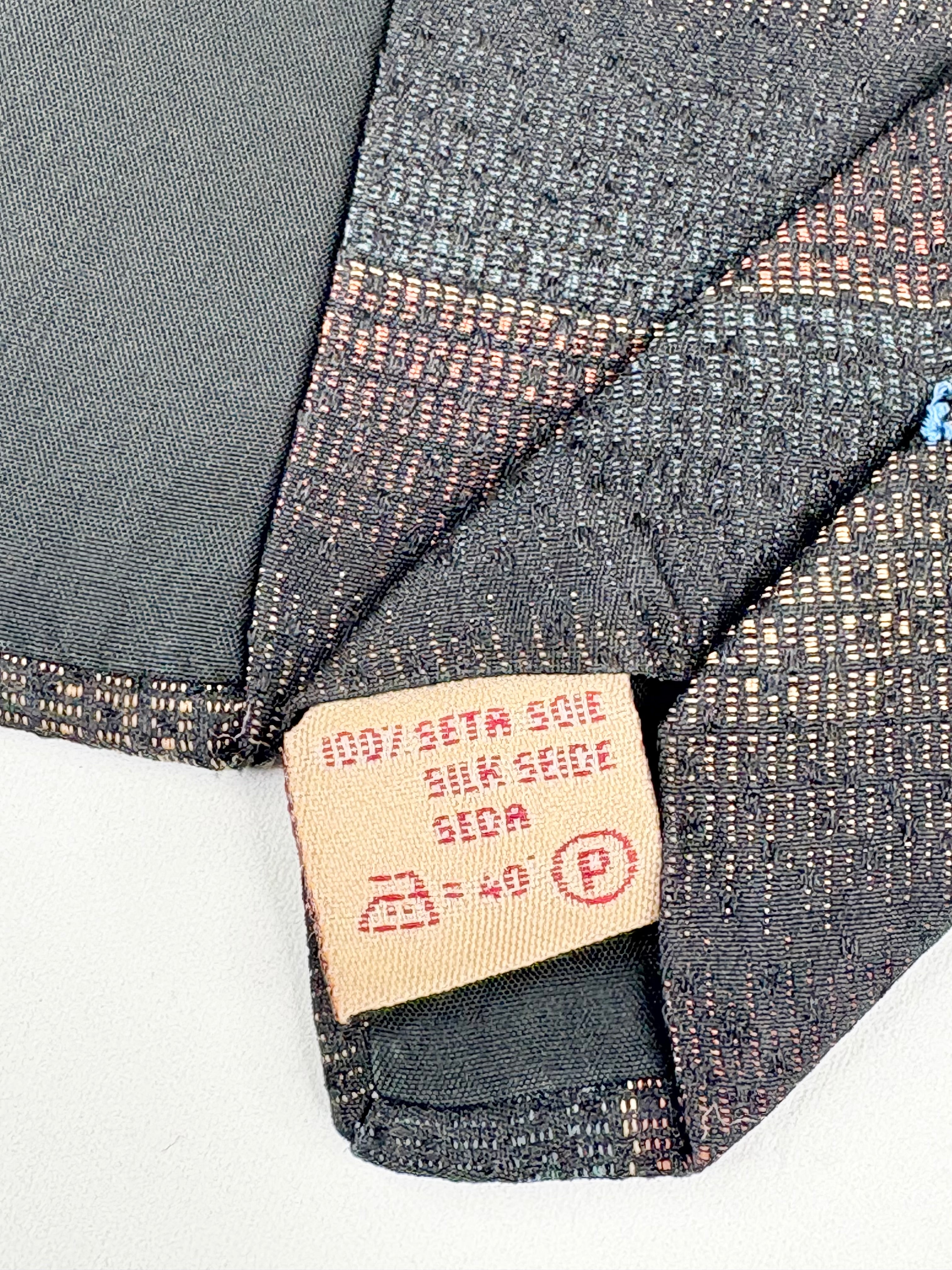 Romeo Gigli Dark-Shades Striped Silk Tie