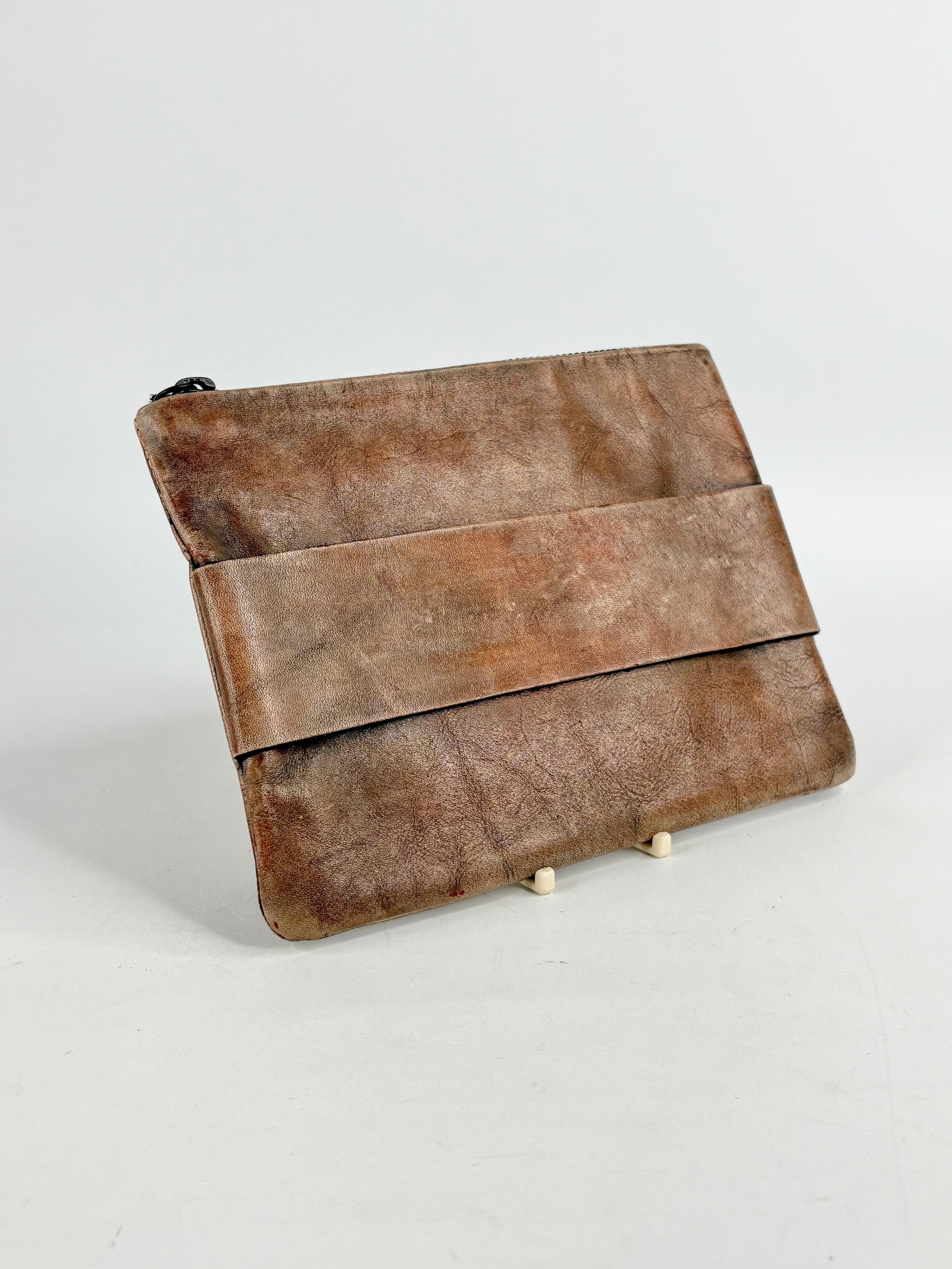 Alpha60 Washed Tan Leather Pouch