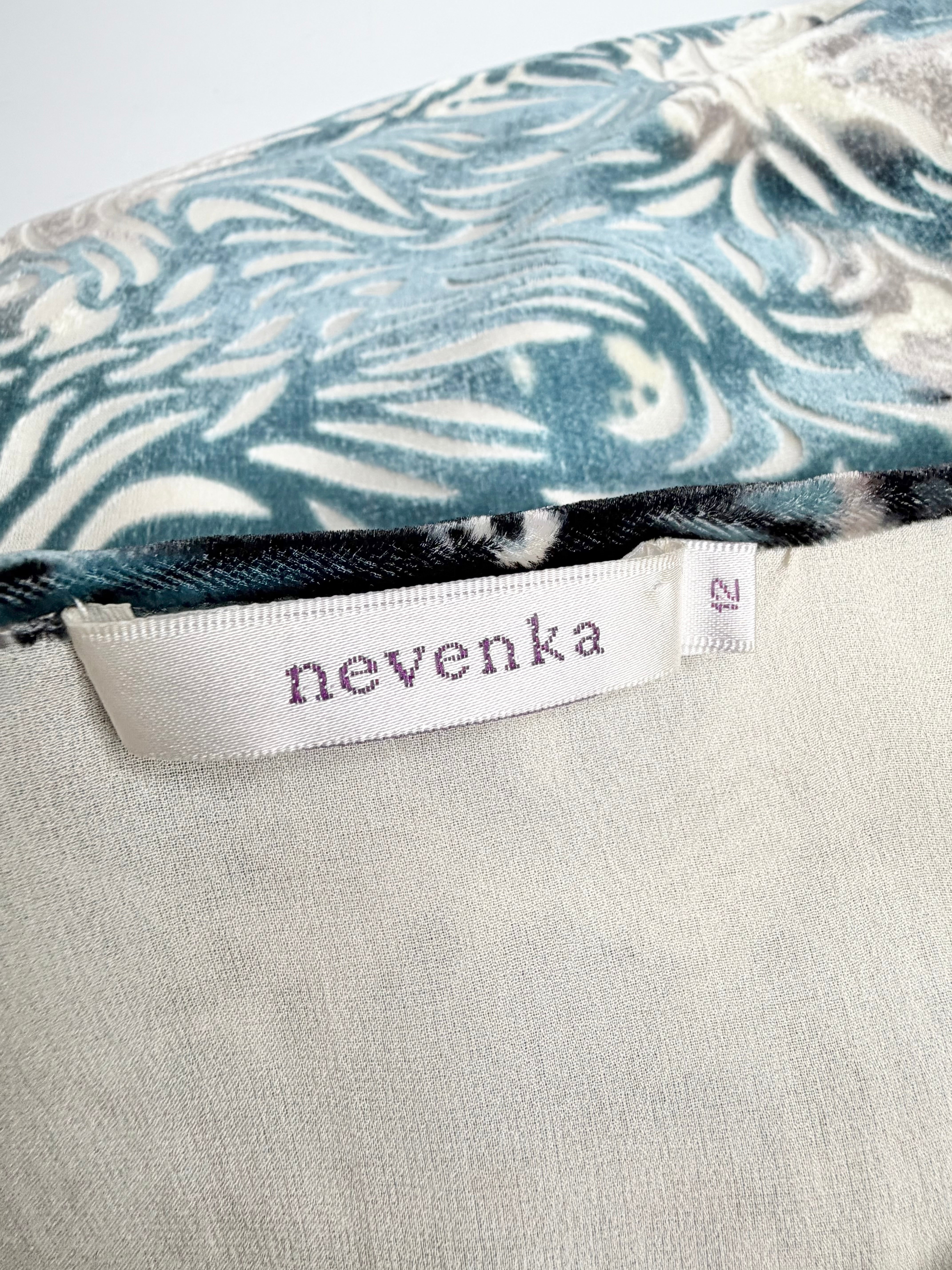 Nevenka Floral Velvet Flocked Dress - AU12