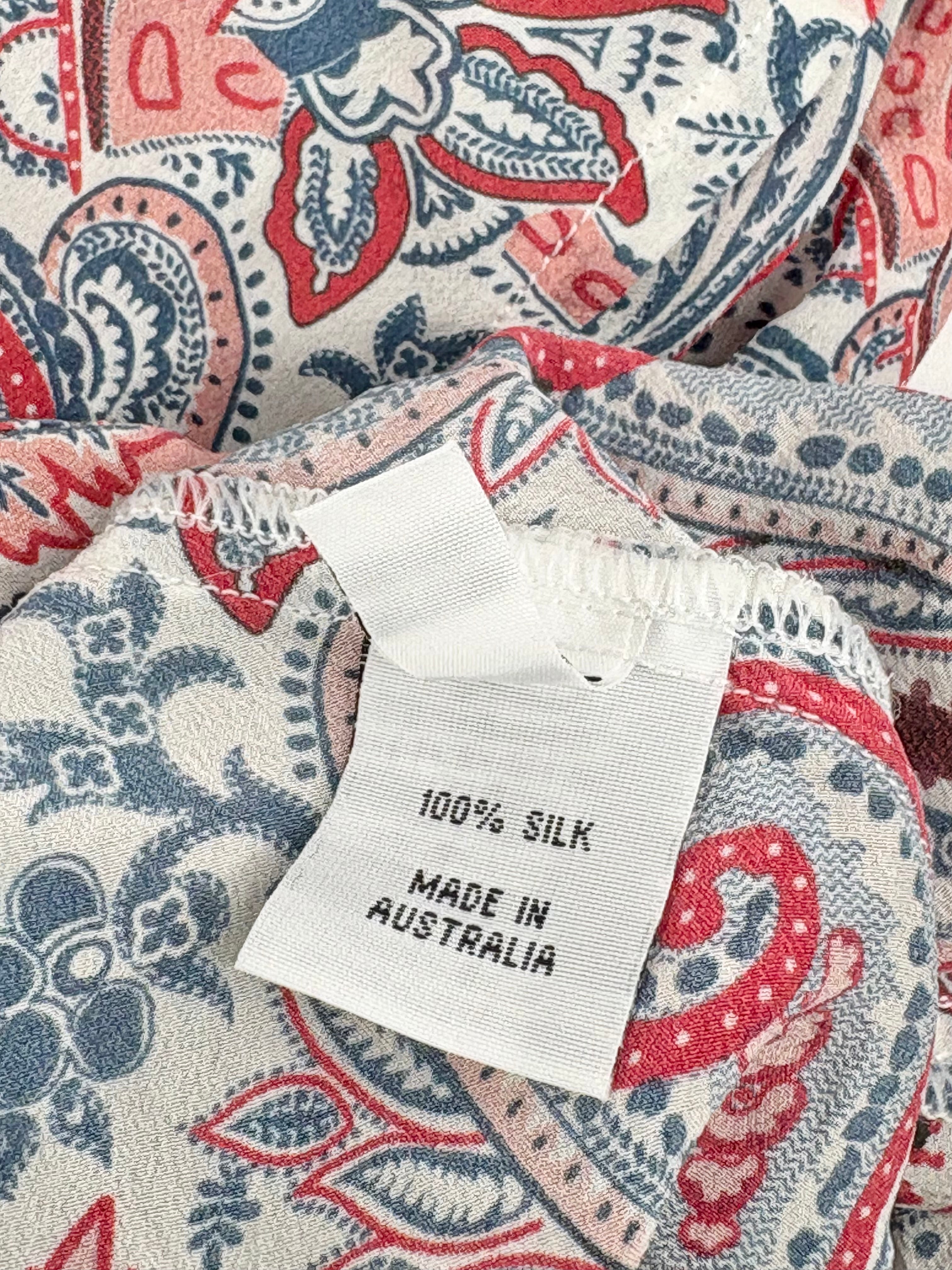 Mela Purdie Paisley-Print Silk Shift Dress - AU14