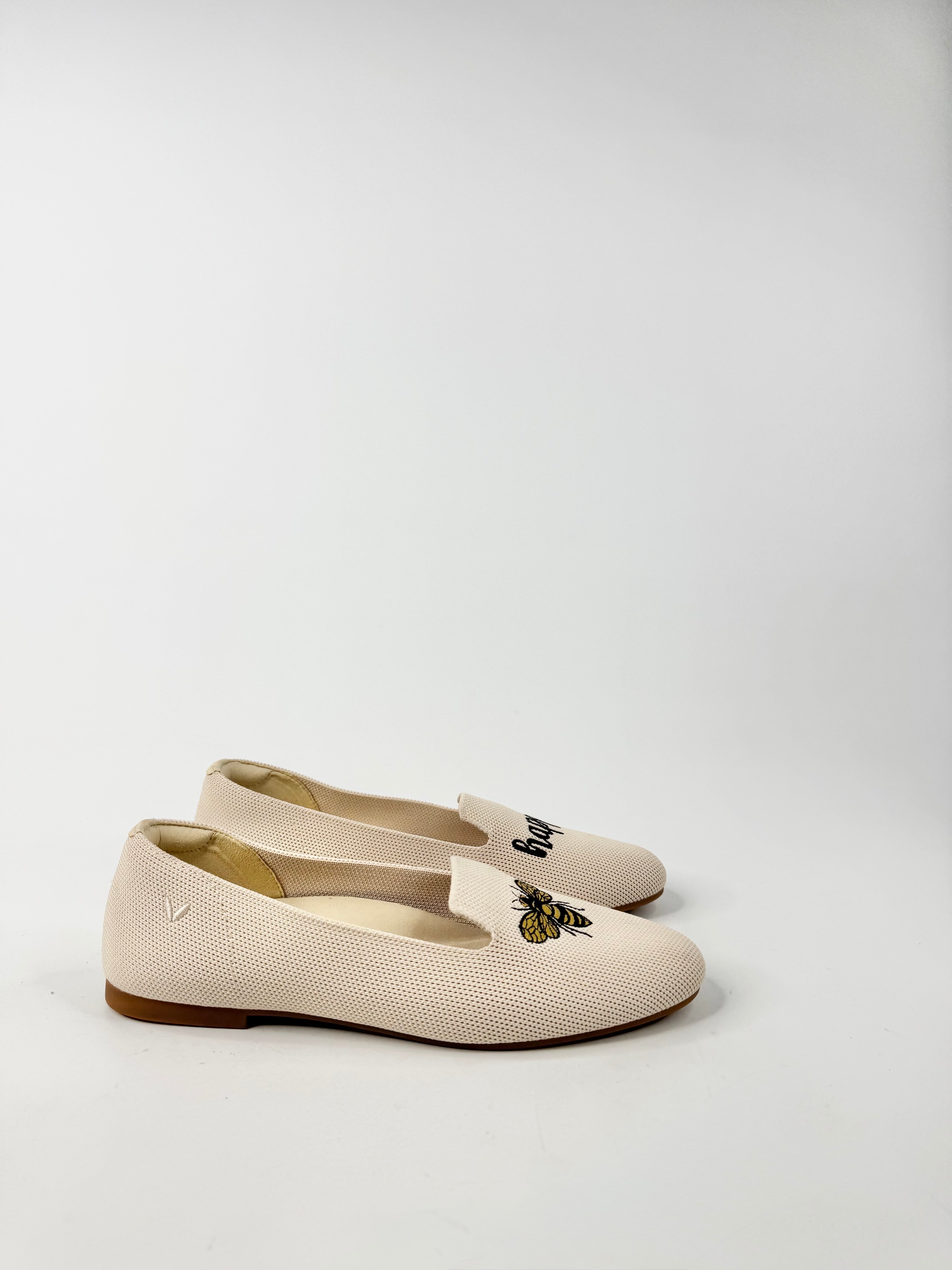 Vivaia 'Audrey' Bee Hapy Round-Toe Embroidered Loafers - EU37.5