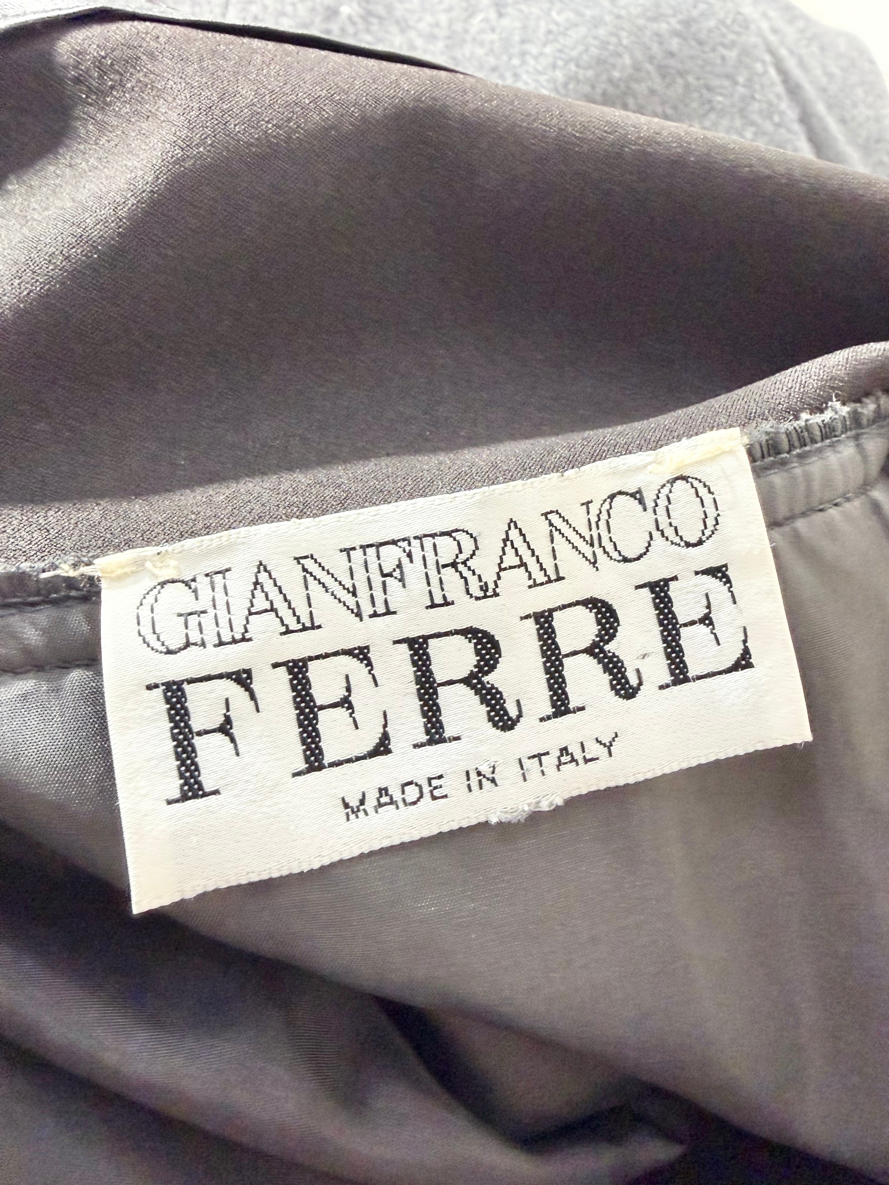 Gianfranco Ferre Grey & Black Zipper Pencil Skirt - AU8/10