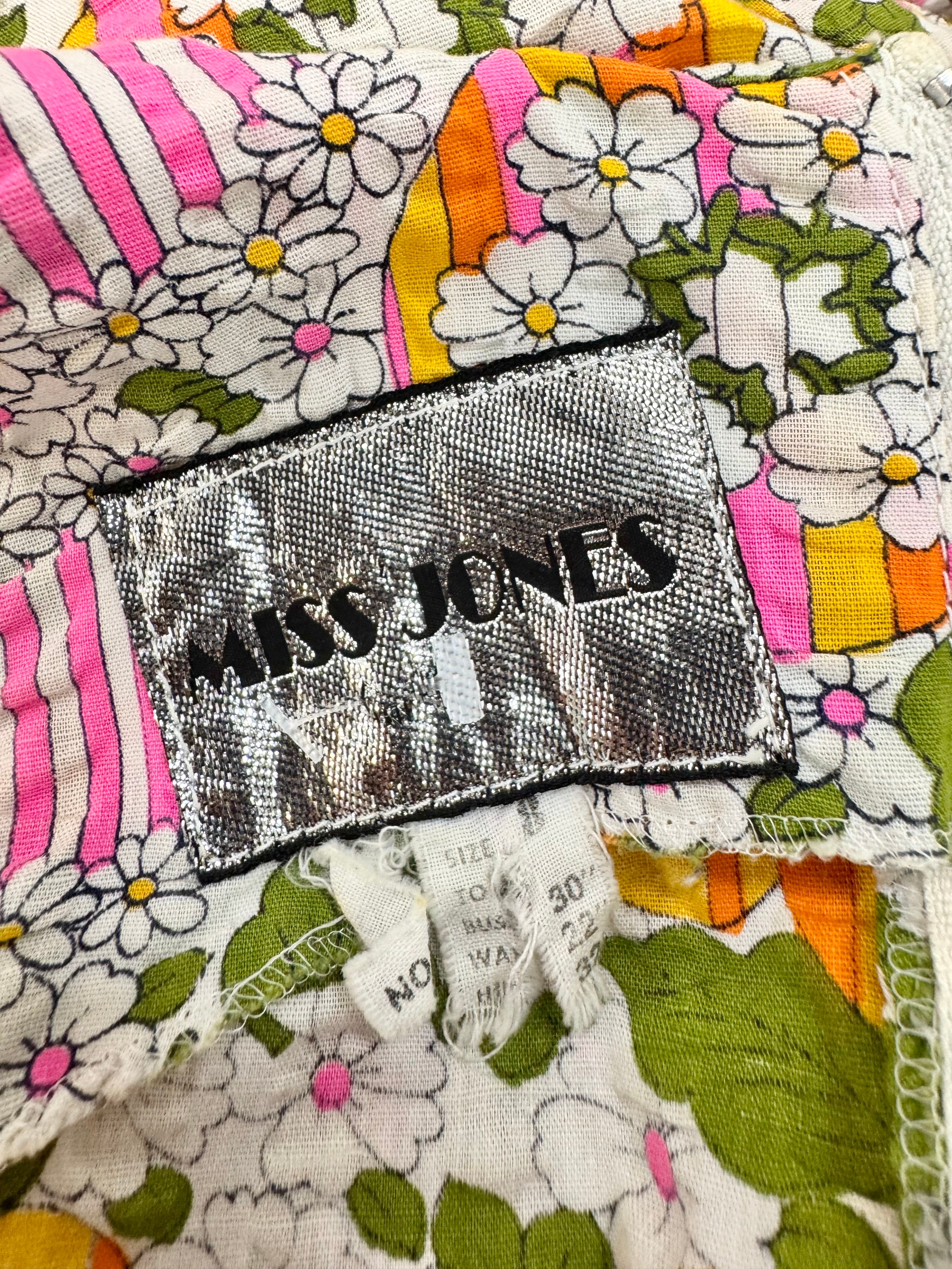 Vintage Miss Jones Retro Floral Statement Pinafore Style Dress - AU8