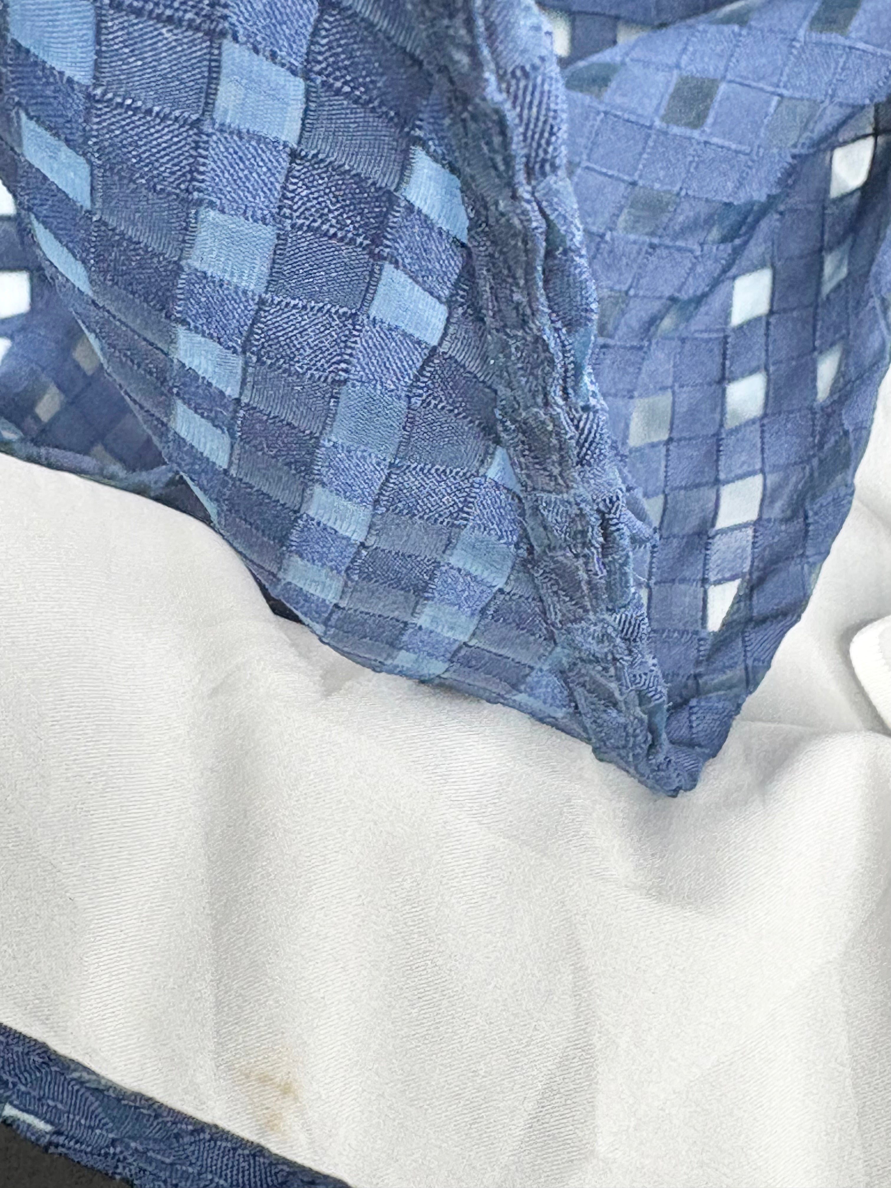 Marcs Navy Blue & White Lasercut Sheer Dress - AU6