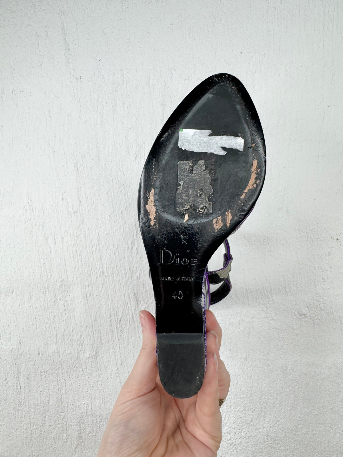 Christian Dior x Anselm Reyle Purple & Grey Strappy Platform Wedges - EU40