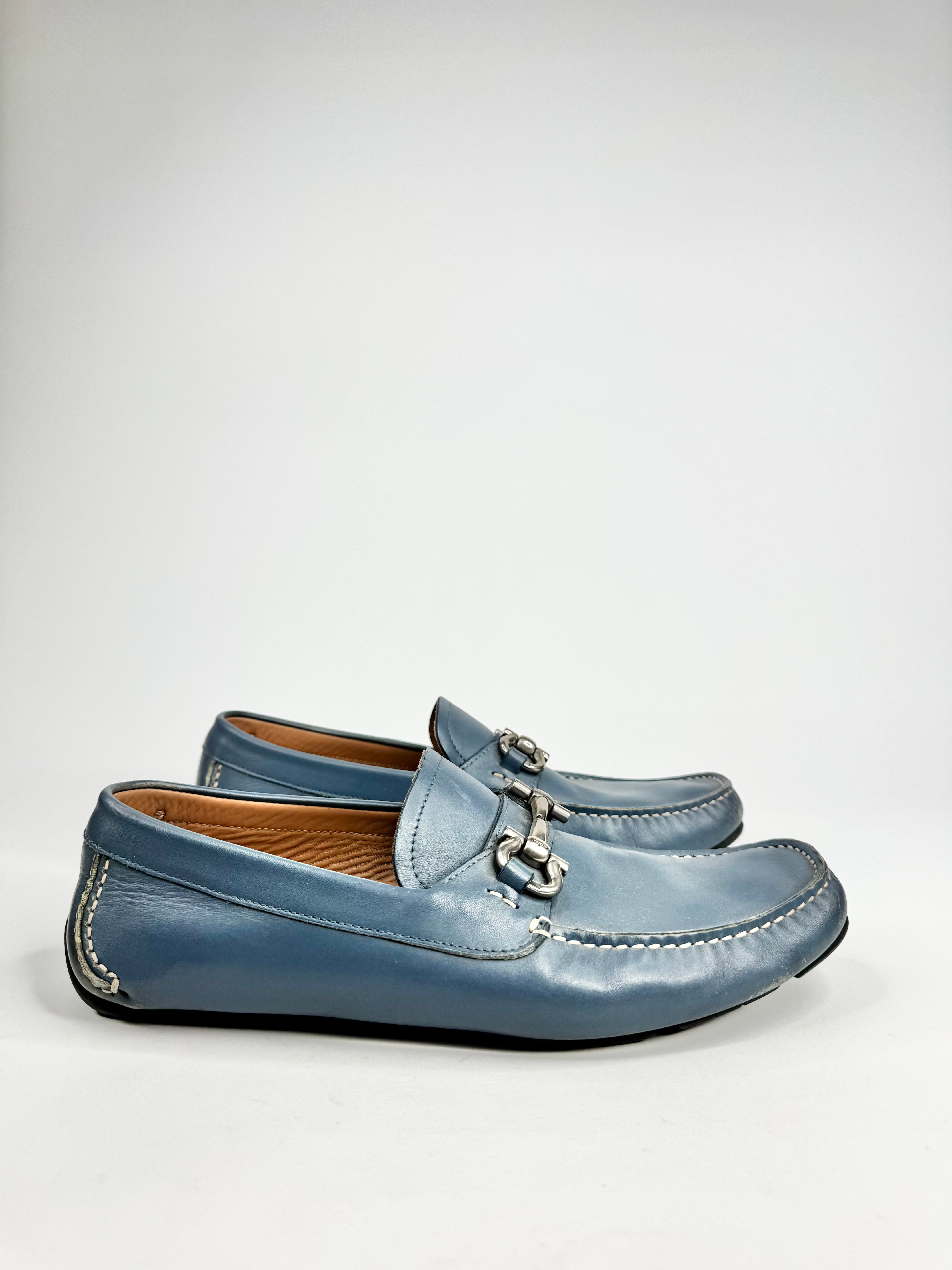 Salvatore Ferragamo Blue Horsebit Loafers - EU 8.5