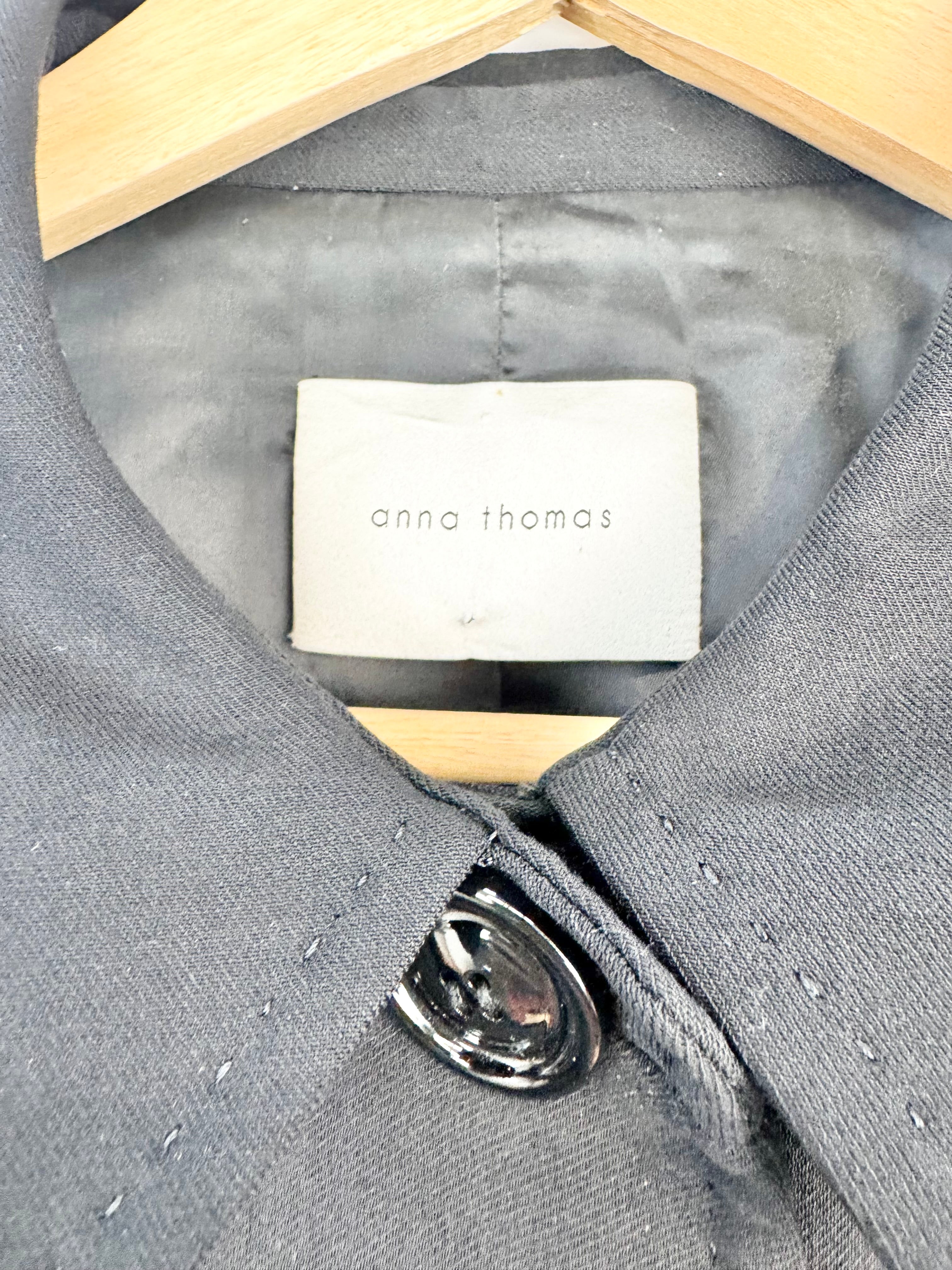 Anna Thomas Black Retro Style Wool Blend Jacket - AU14