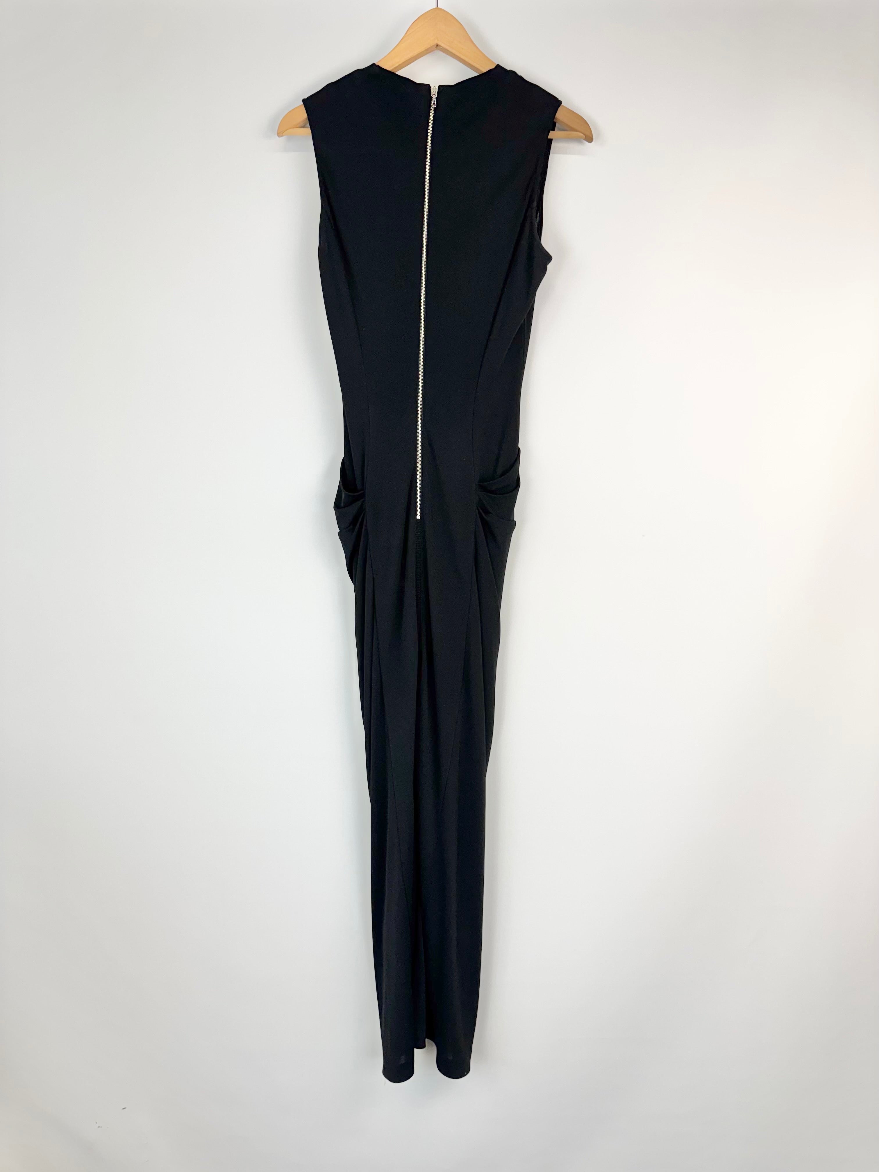 Willow Black Sleeveless Draped Maxi Dress - AU8