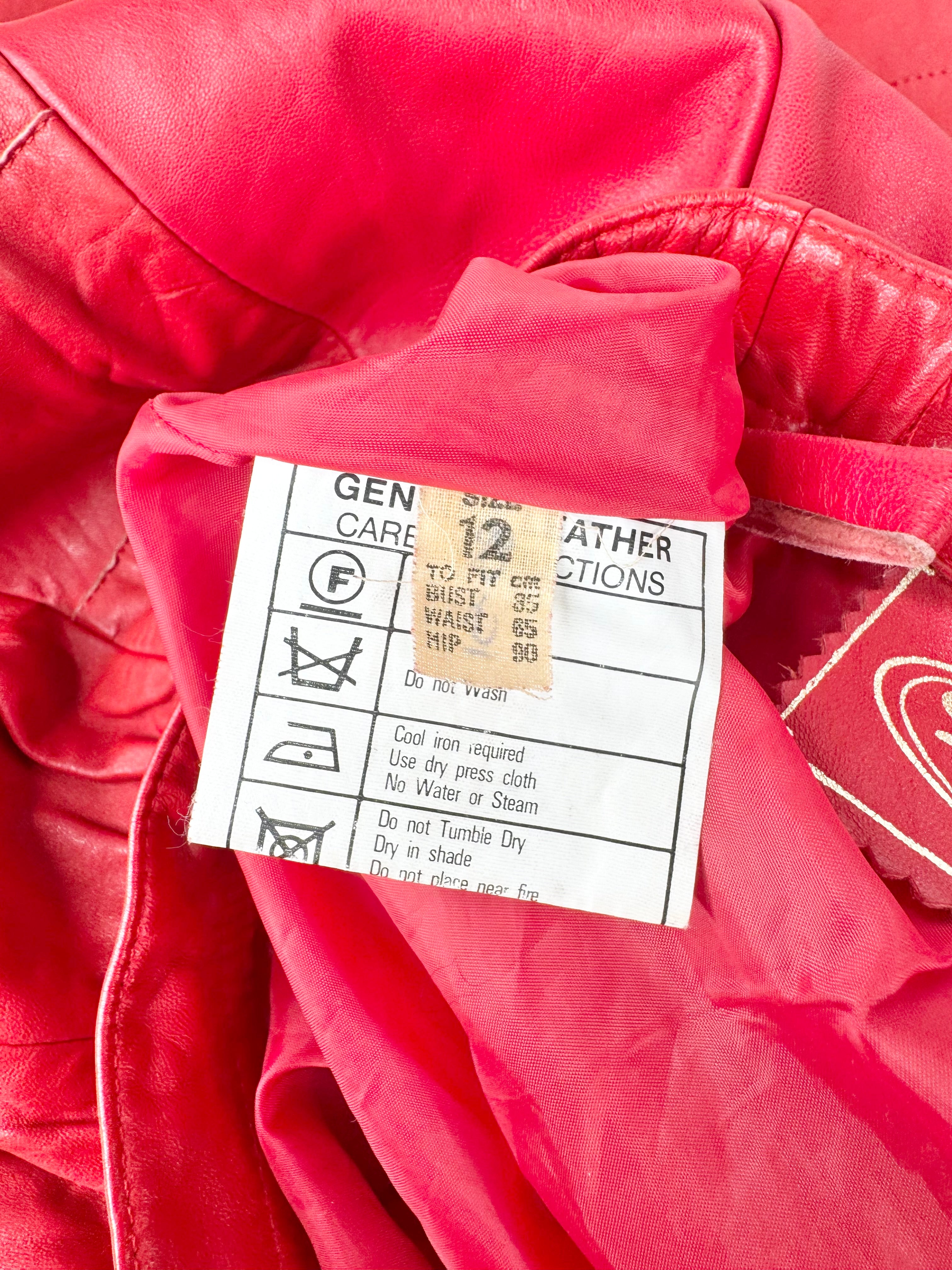 MFW Vintage Red Leather Skirt - AU8/10