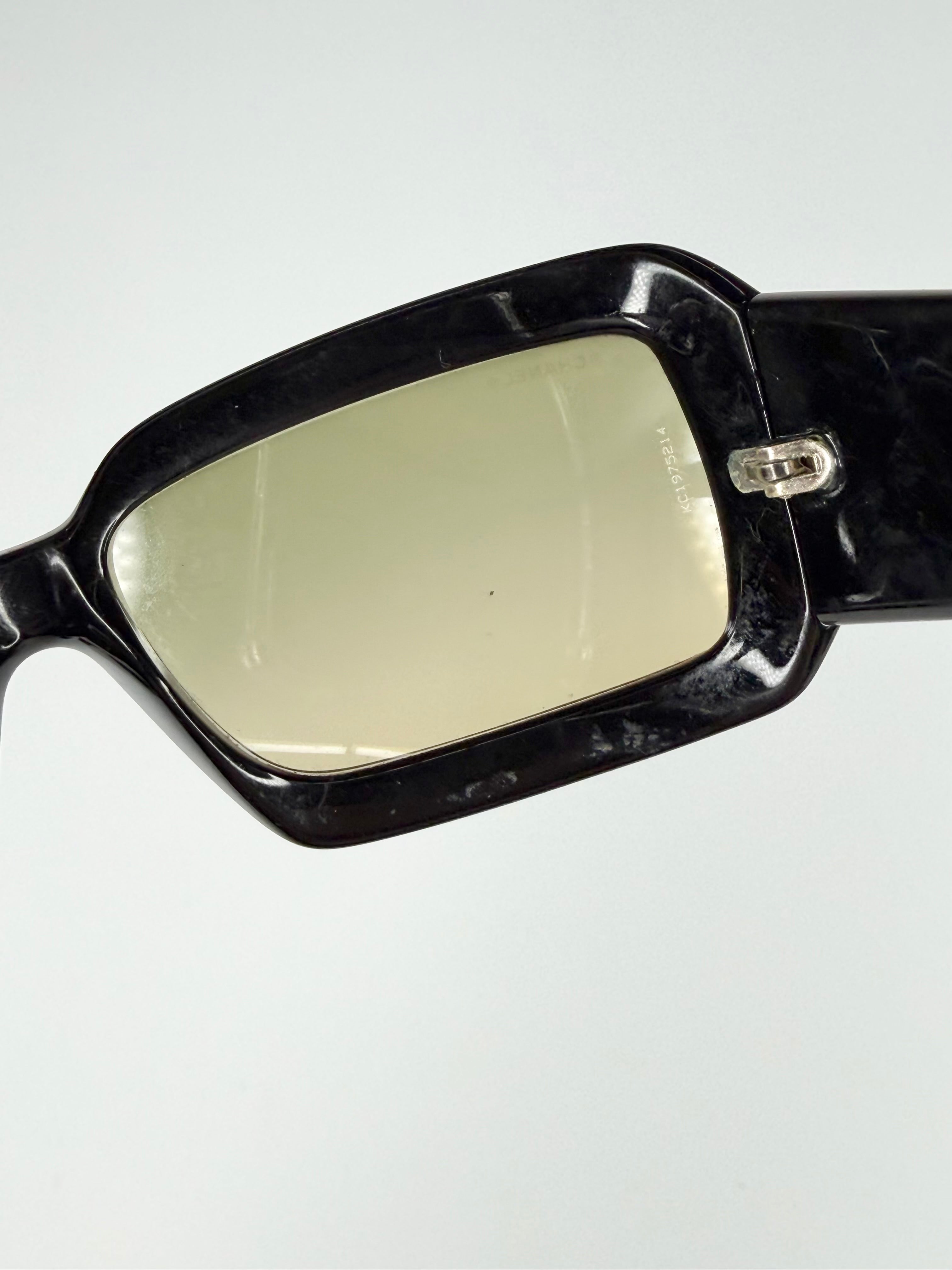 Chanel Mother of Pearl Detail Black Sunglasses