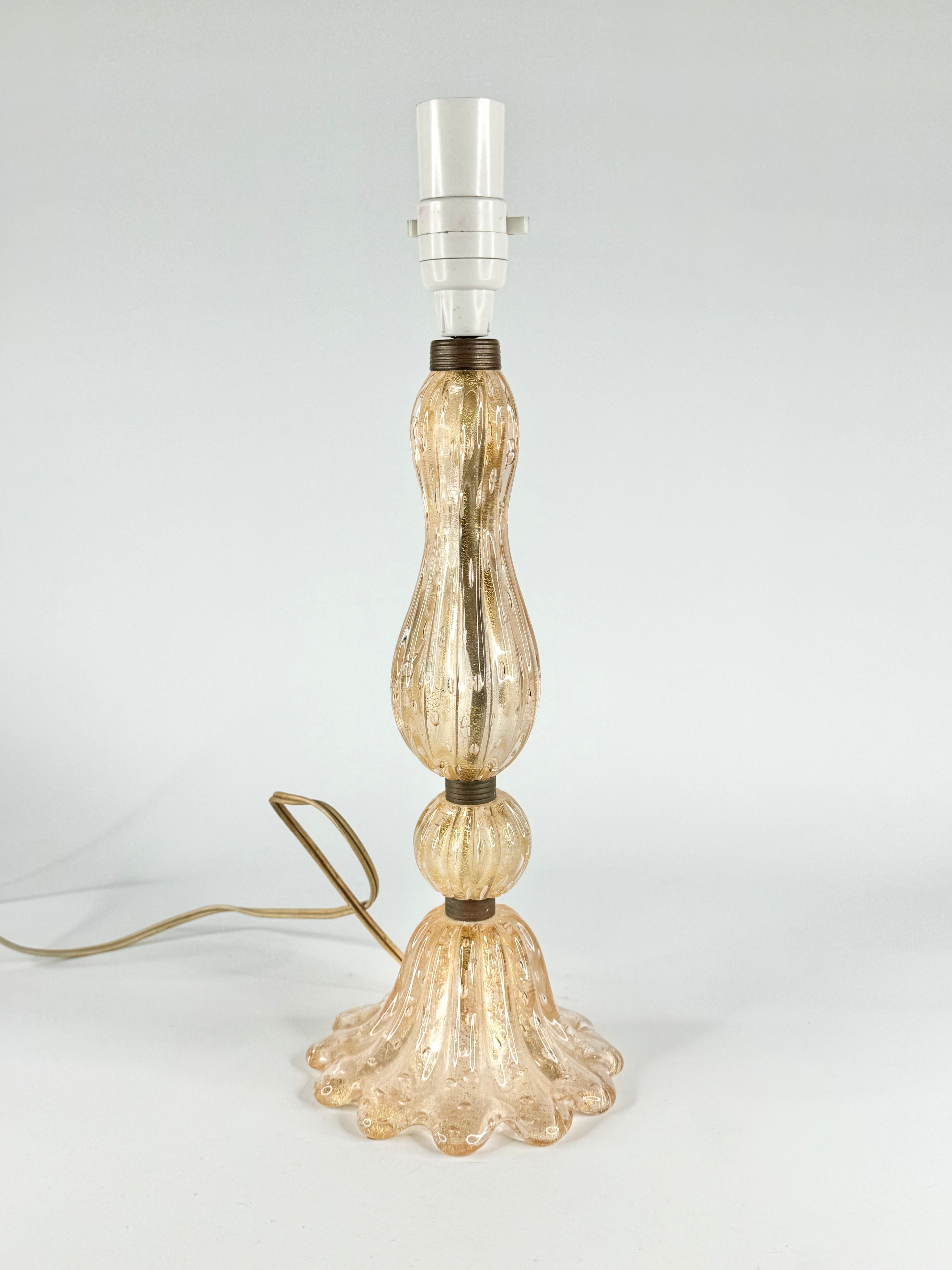 Vintage Murano Gold Speckle Glass Lamp